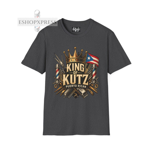 King of Kutz Puerto Rican Barber T-Shirt – Boricua Pride Barber Life Tee for Men | Fade Master Streetwear by EShopXpress