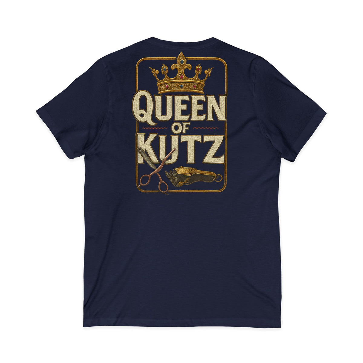 Queen of Kutz Universal Women's V-Neck Tee – Front & Back Print