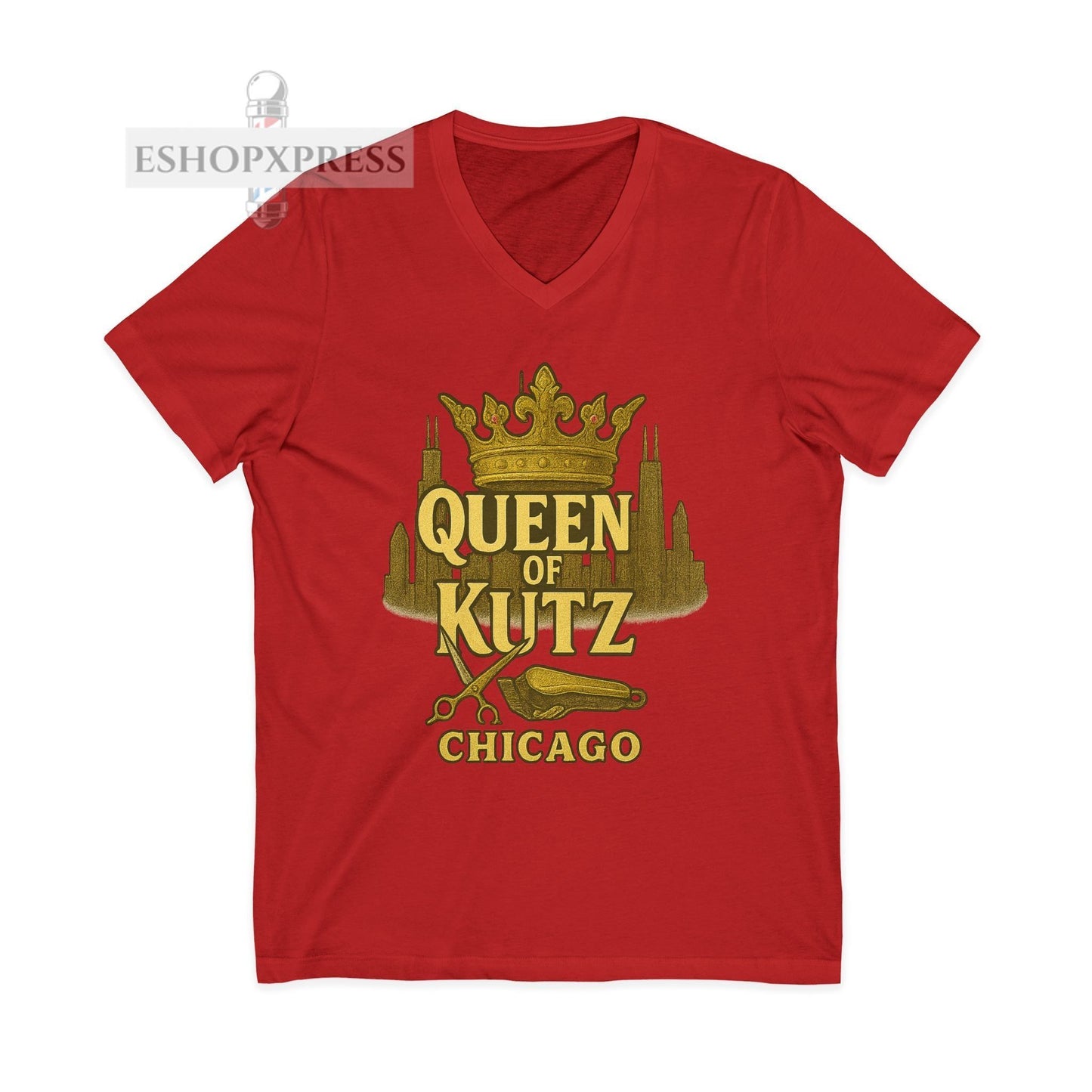 Queen of Kutz Chicago Women's V-Neck Tee