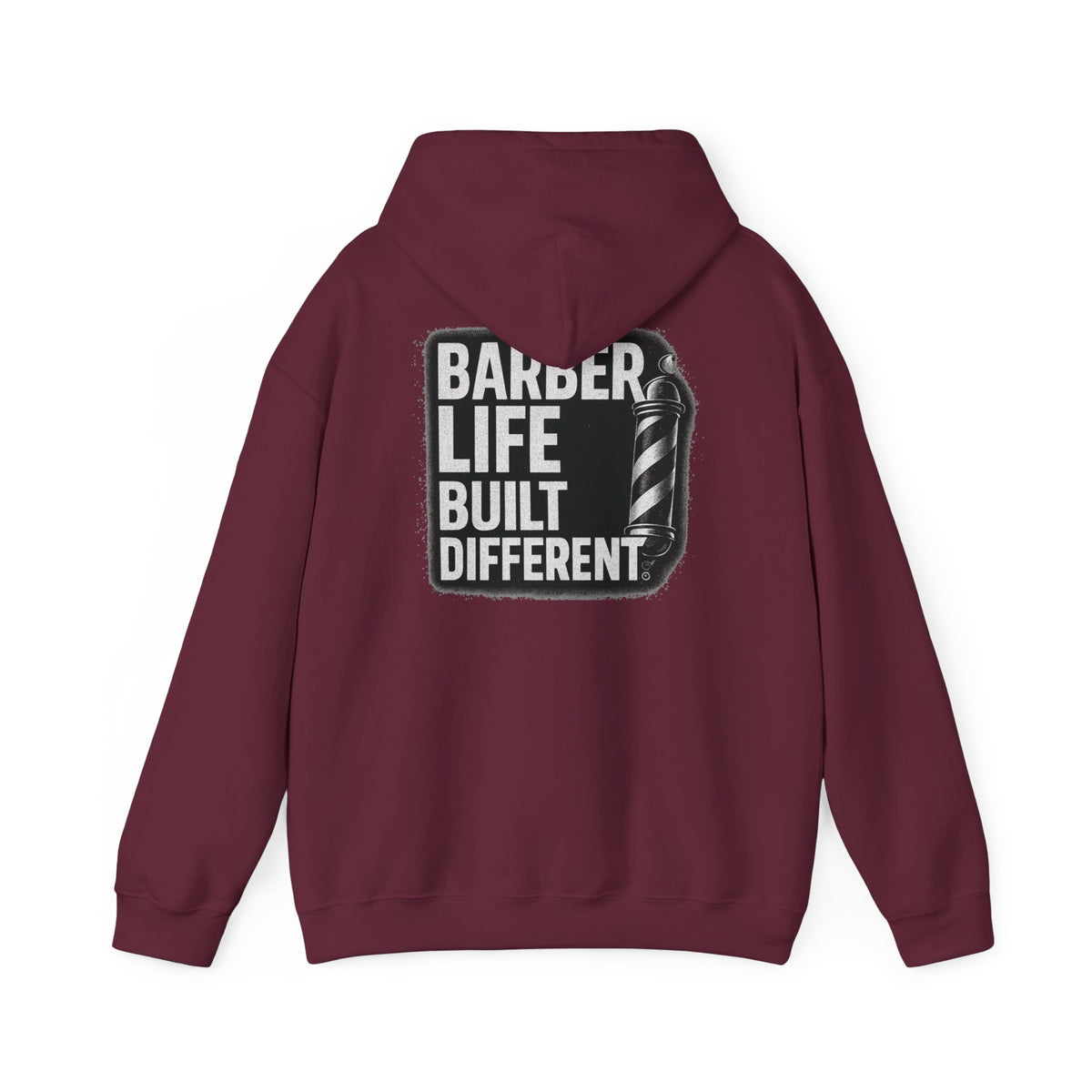 Barber Life Built Different Hoodie – Front & Back Print