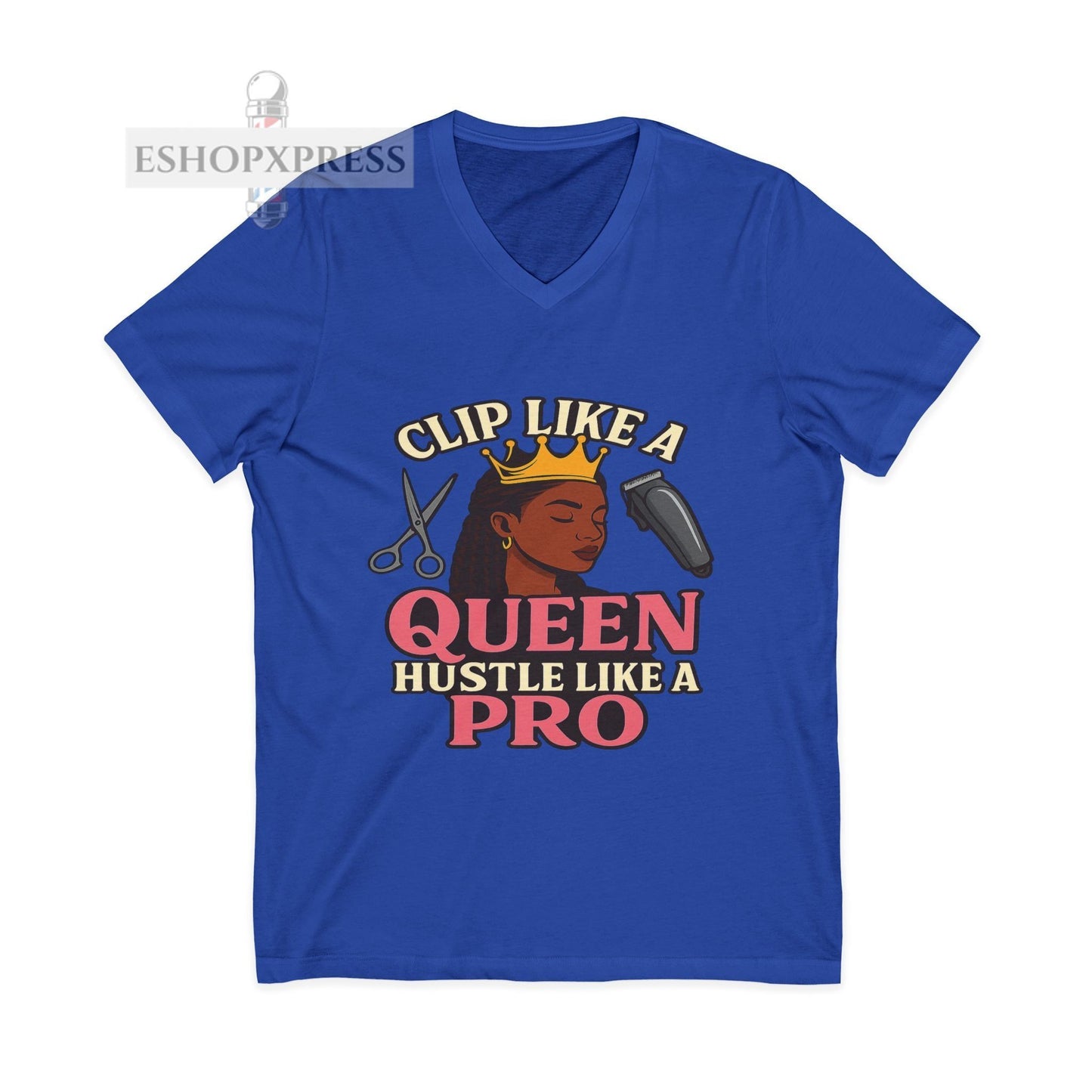 Clip Like a Queen, Hustle Like a Pro | Women's V-Neck Tee