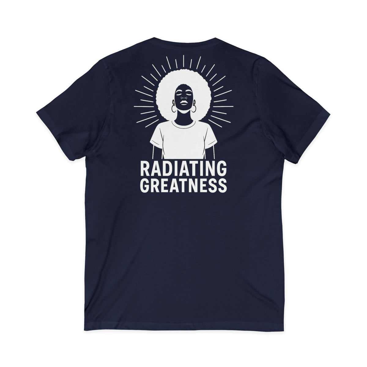 Radiating Greatness – Front & Back Print | V-Neck Tee