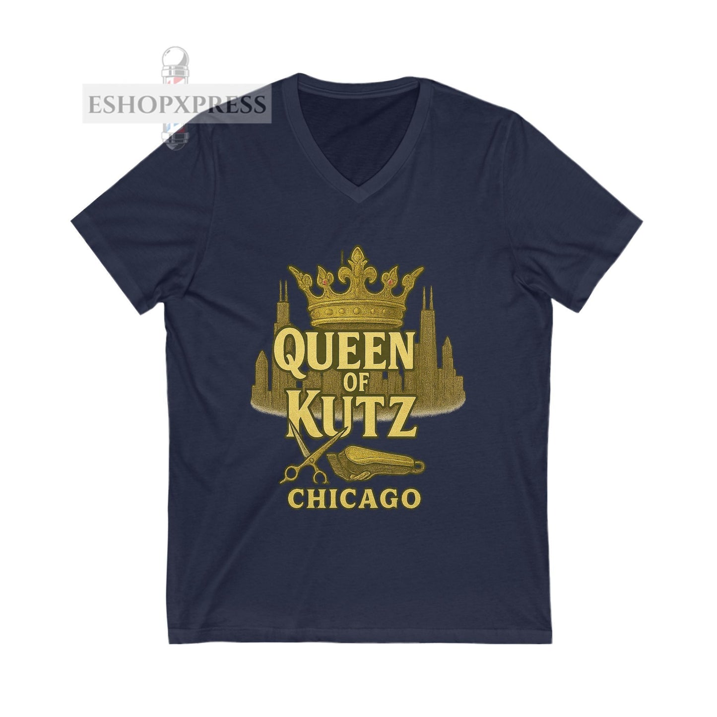 Queen of Kutz Chicago Women's V-Neck Tee