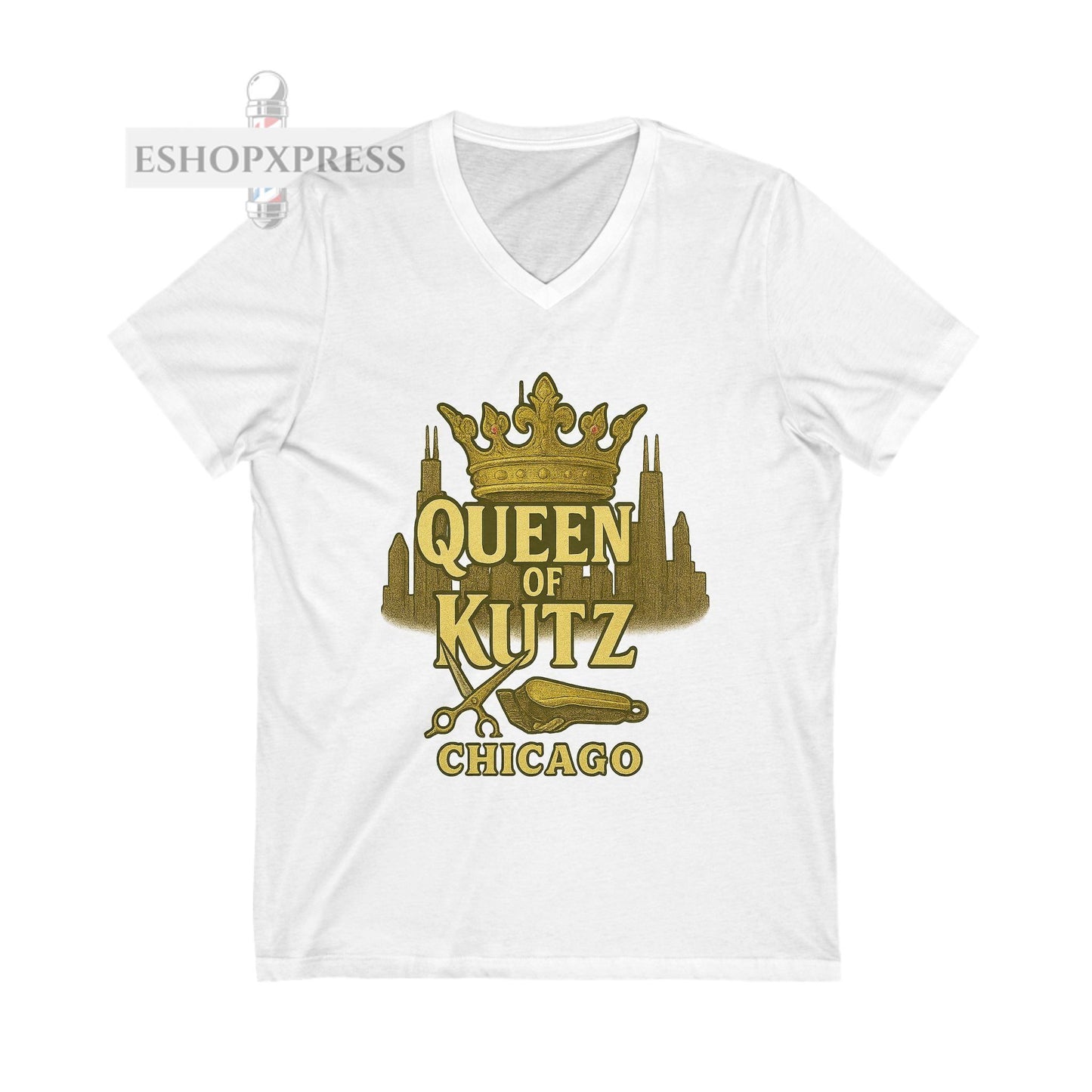 Queen of Kutz Chicago Women's V-Neck Tee