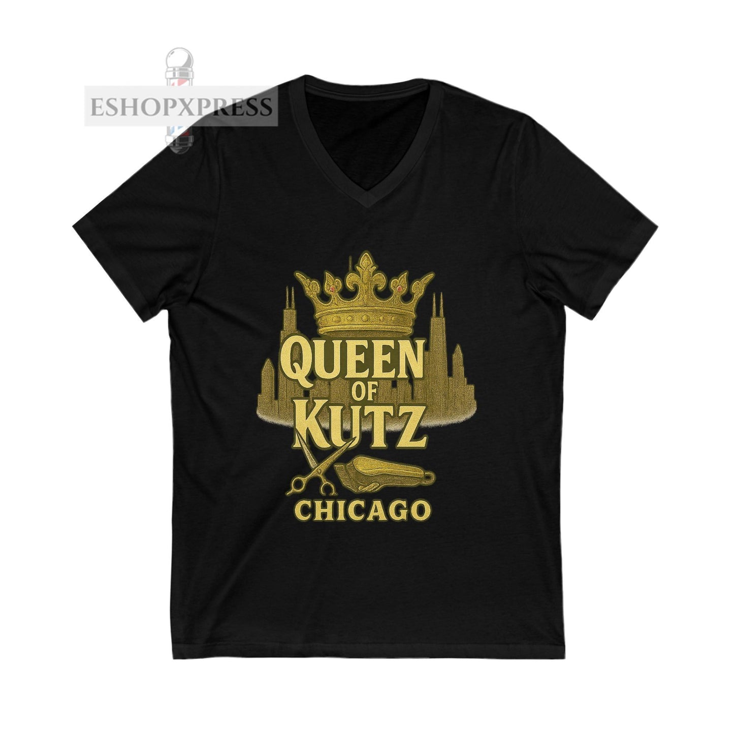 Queen of Kutz Chicago Women's V-Neck Tee