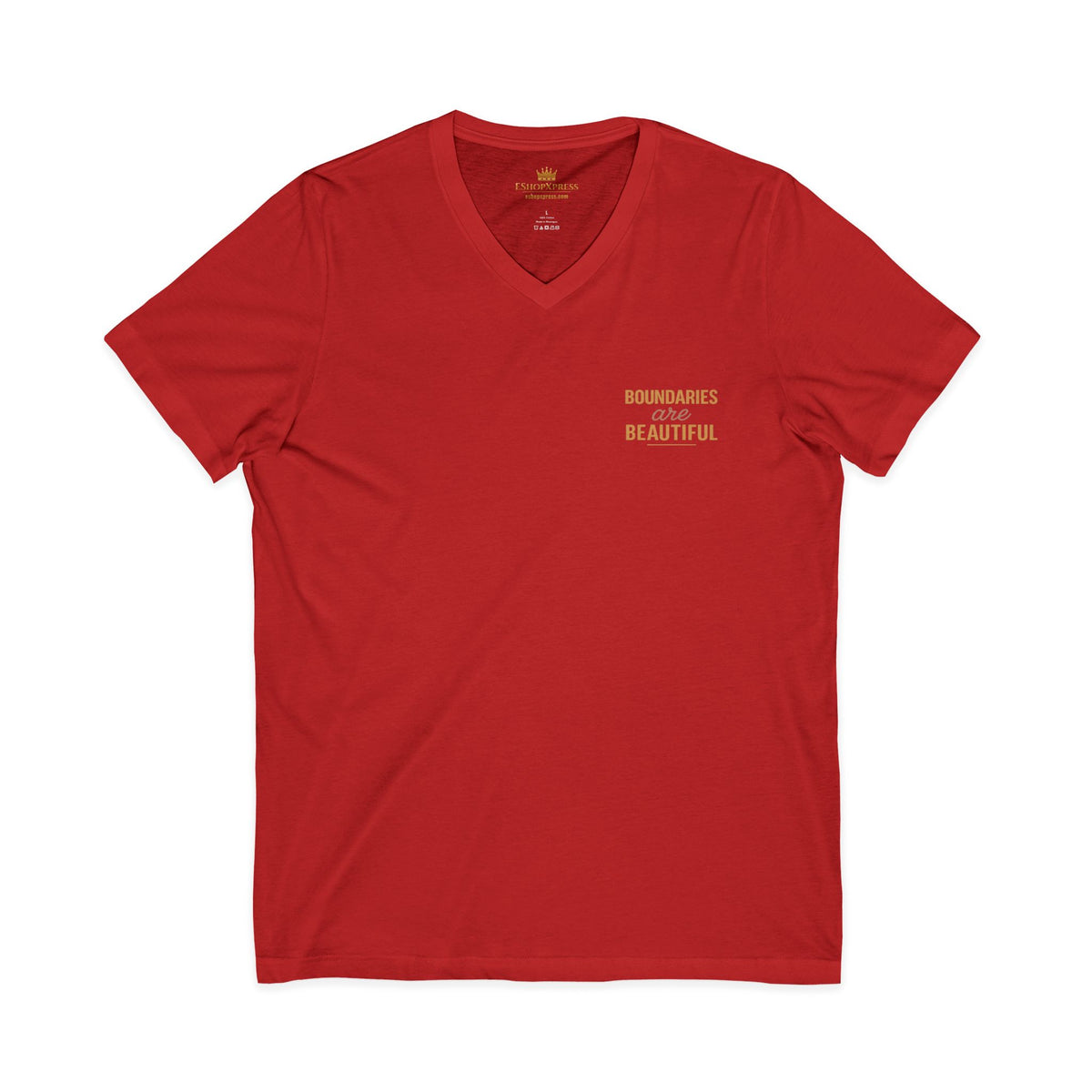 Boundaries and Beauty in Bold Text Vneck Tee – Front & Back Print