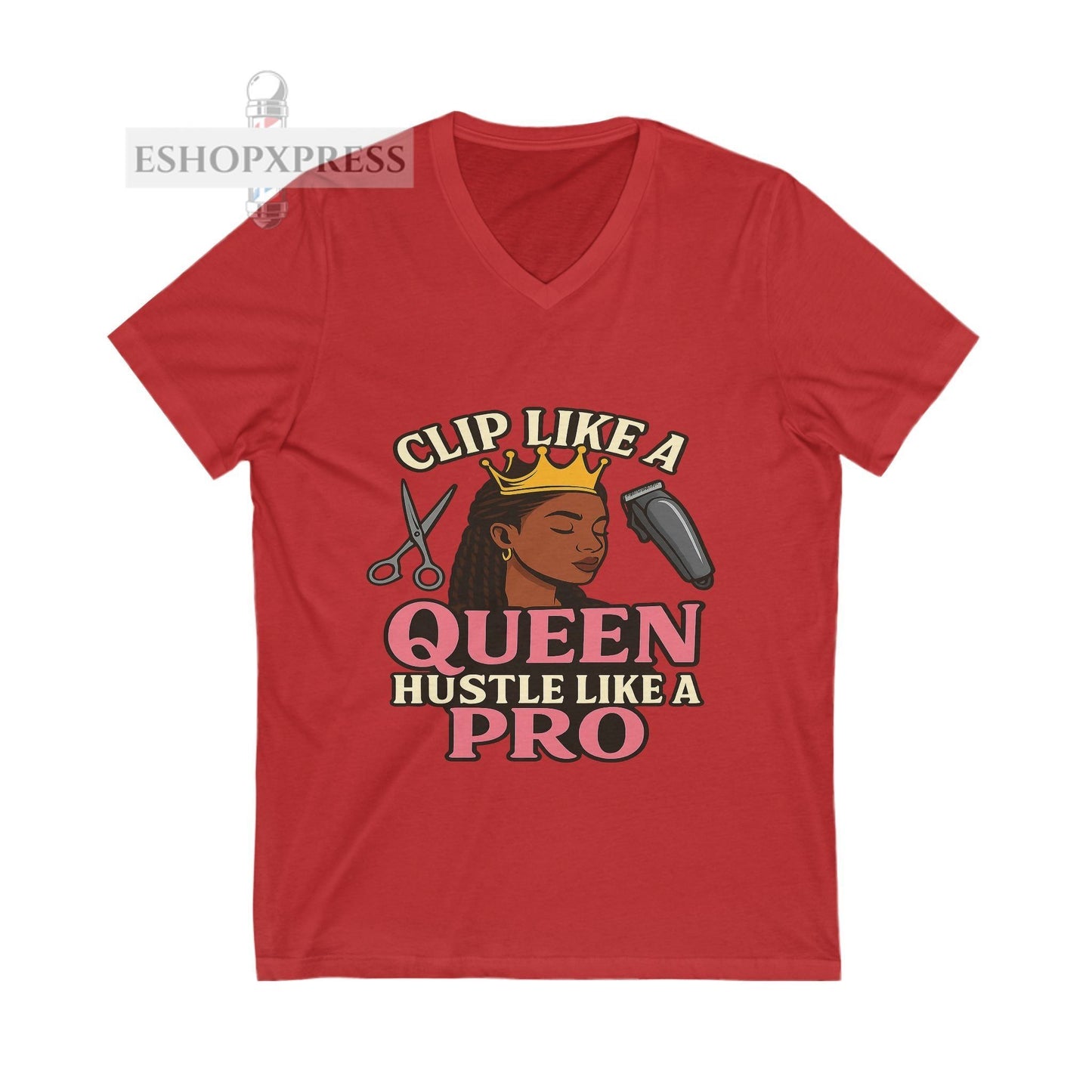 Clip Like a Queen, Hustle Like a Pro | Women's V-Neck Tee