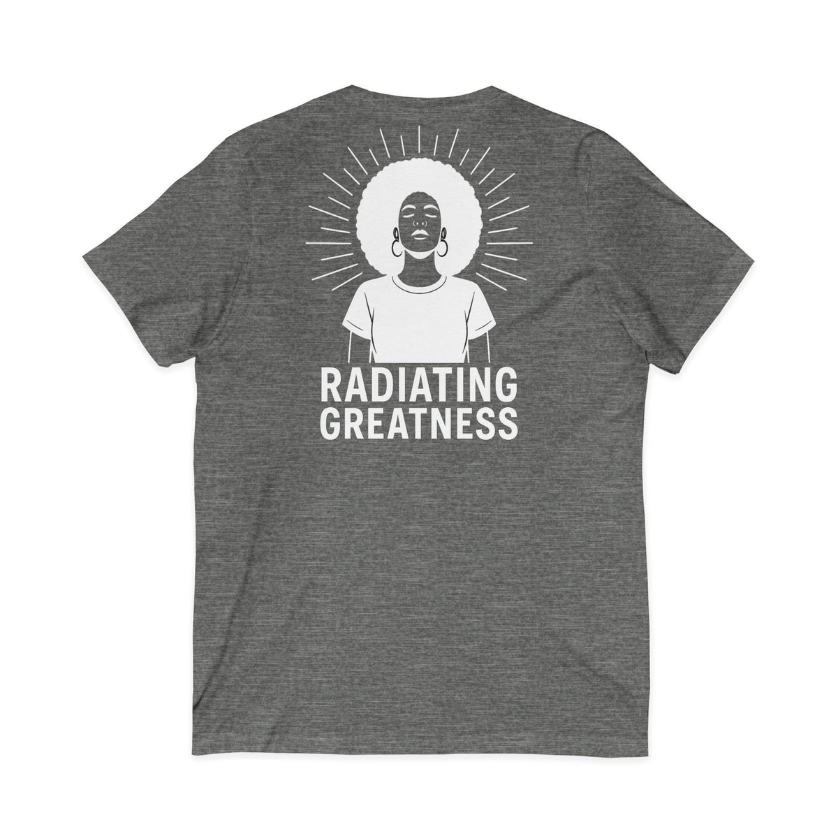 Radiating Greatness – Front & Back Print | V-Neck Tee