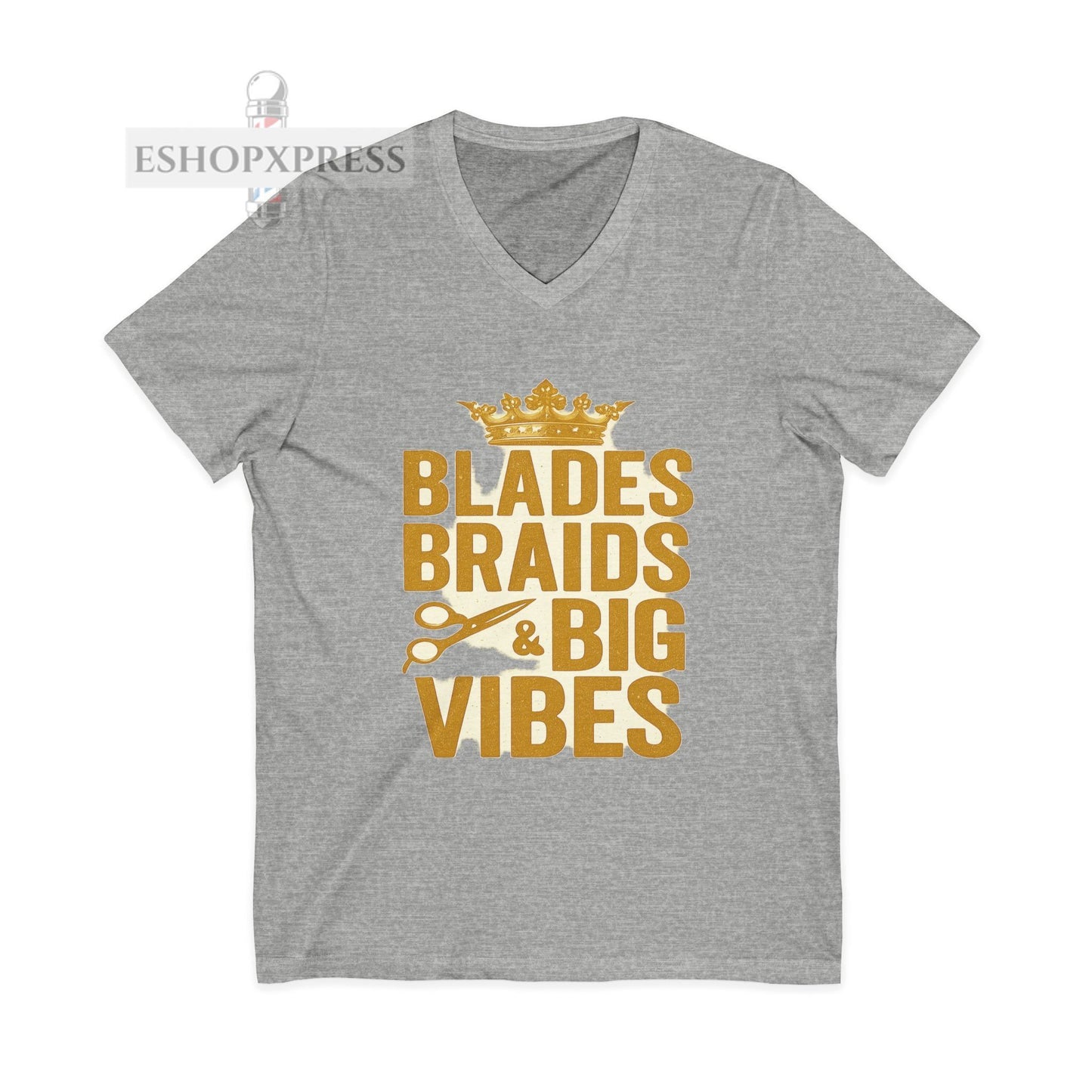 Blades, Braids, & Bold Vibes  Women's V-Neck Tee