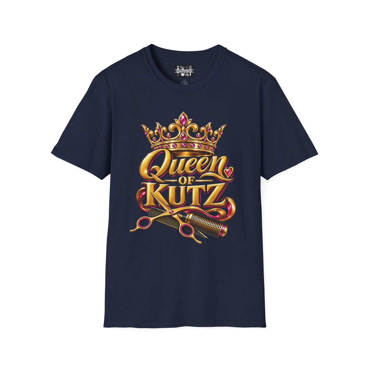 Women's Queen of Kutz Tee – Gold Crown & Shears