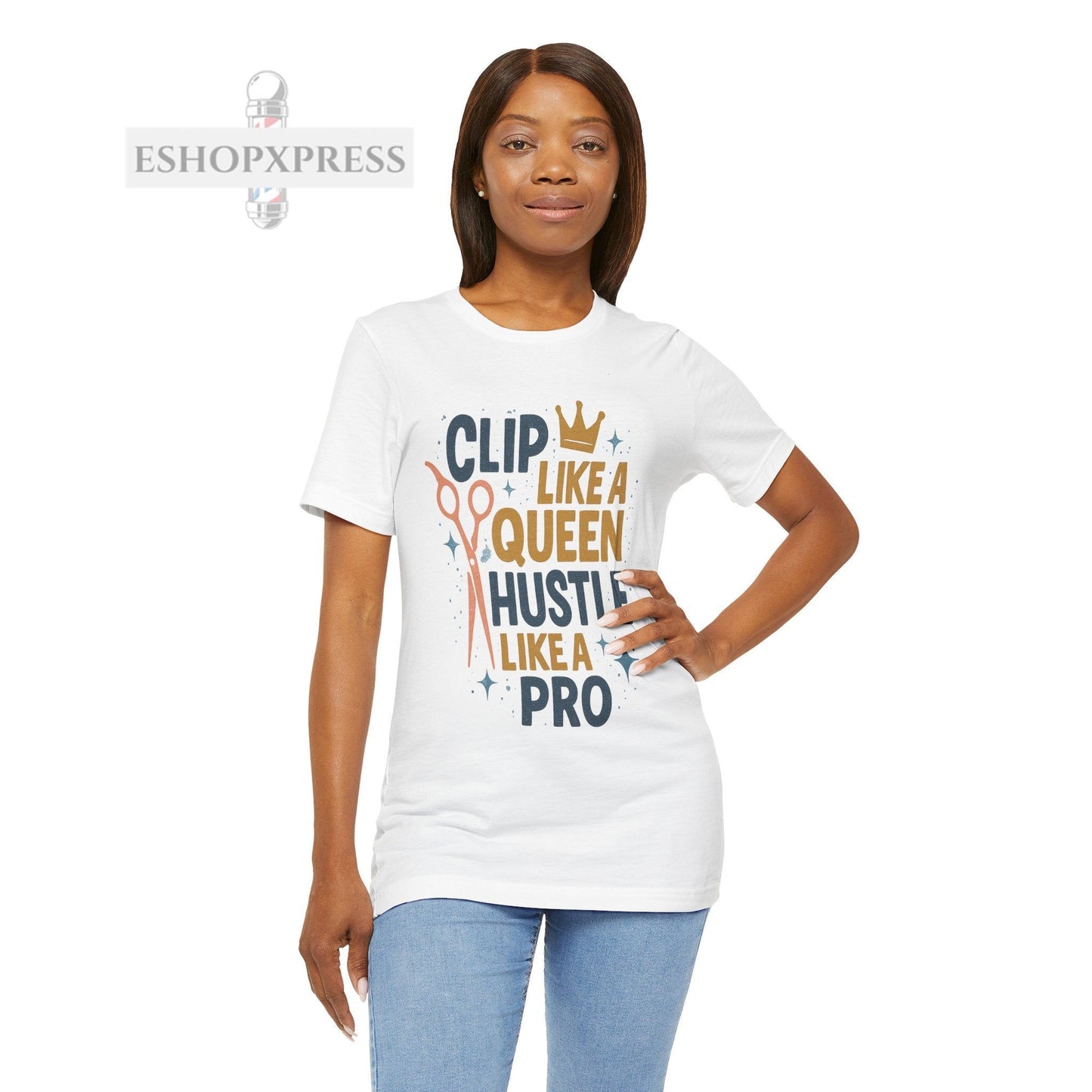 Clip Like a Queen, Hustle Like a Pro| Unisex Tee for Stylists & Barbers