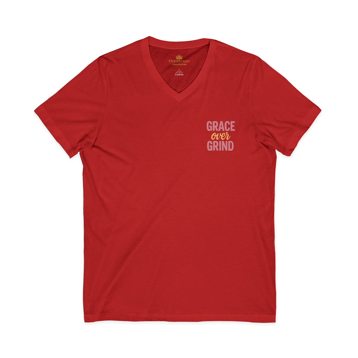 Grace over Grind – Front & Back Print | V-Neck Tee
