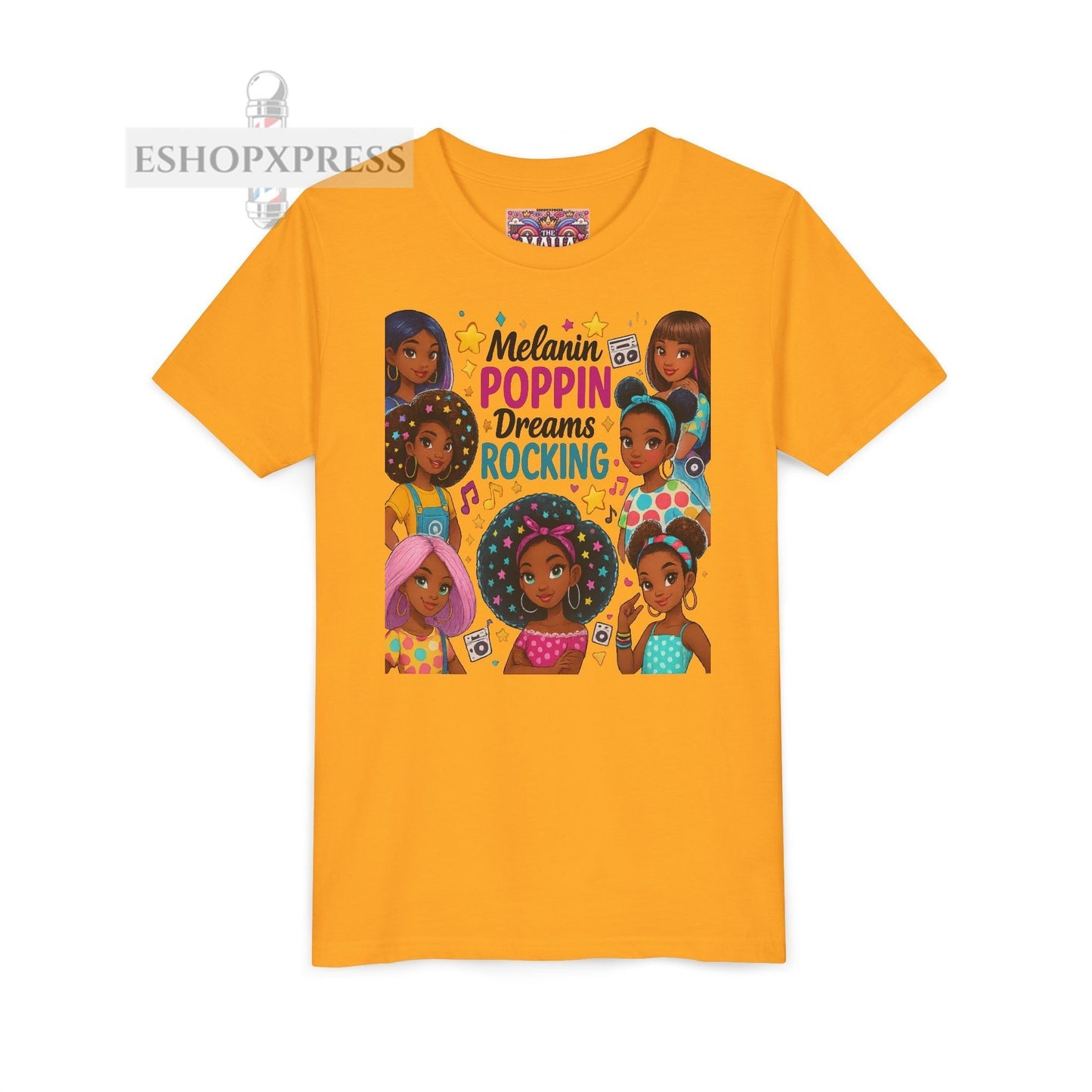 Melanin Poppin Dreams Rockin -Youth Short Sleeve Tee