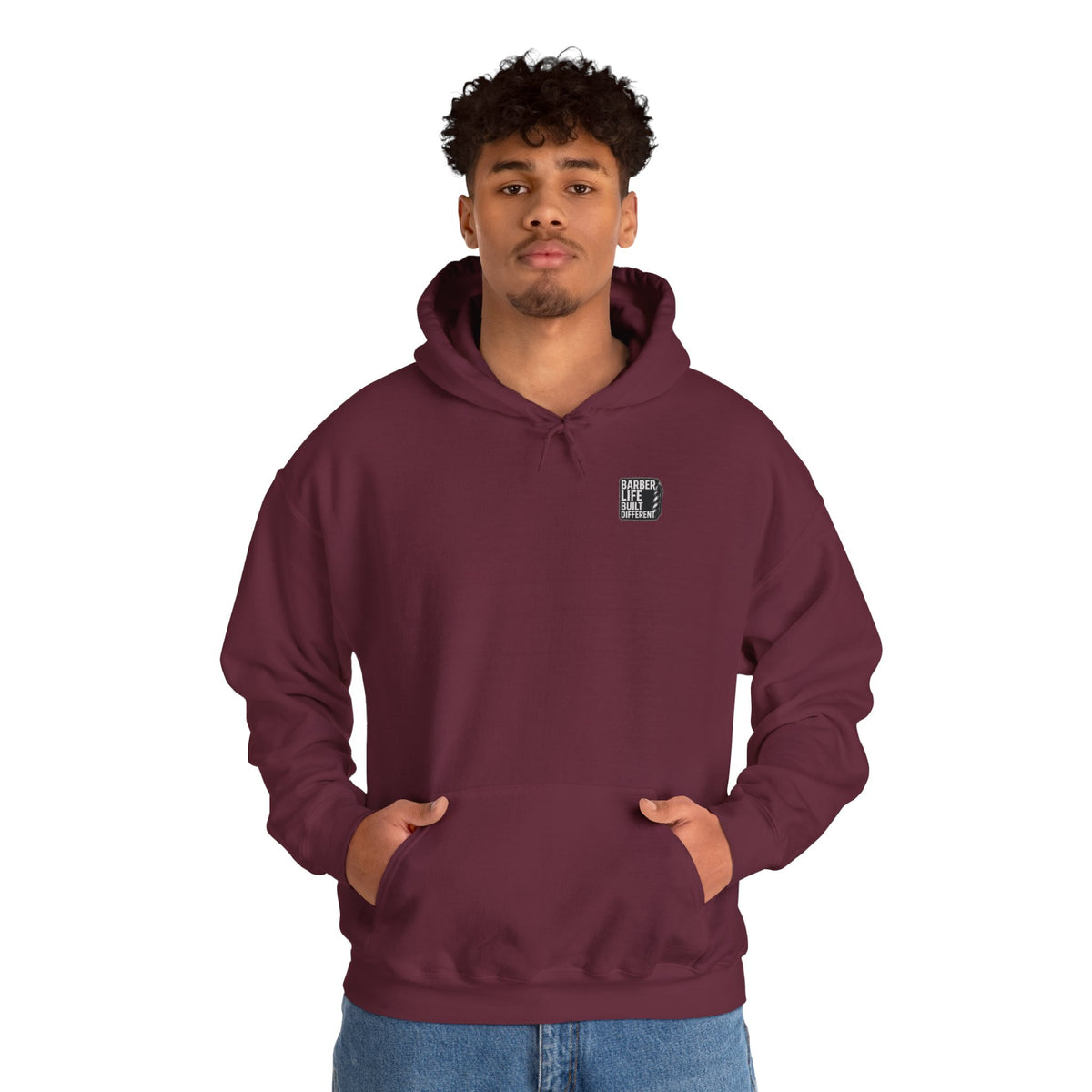 Barber Life Built Different Hoodie – Front & Back Print