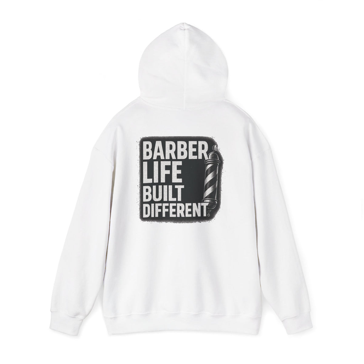 Barber Life Built Different Hoodie – Front & Back Print