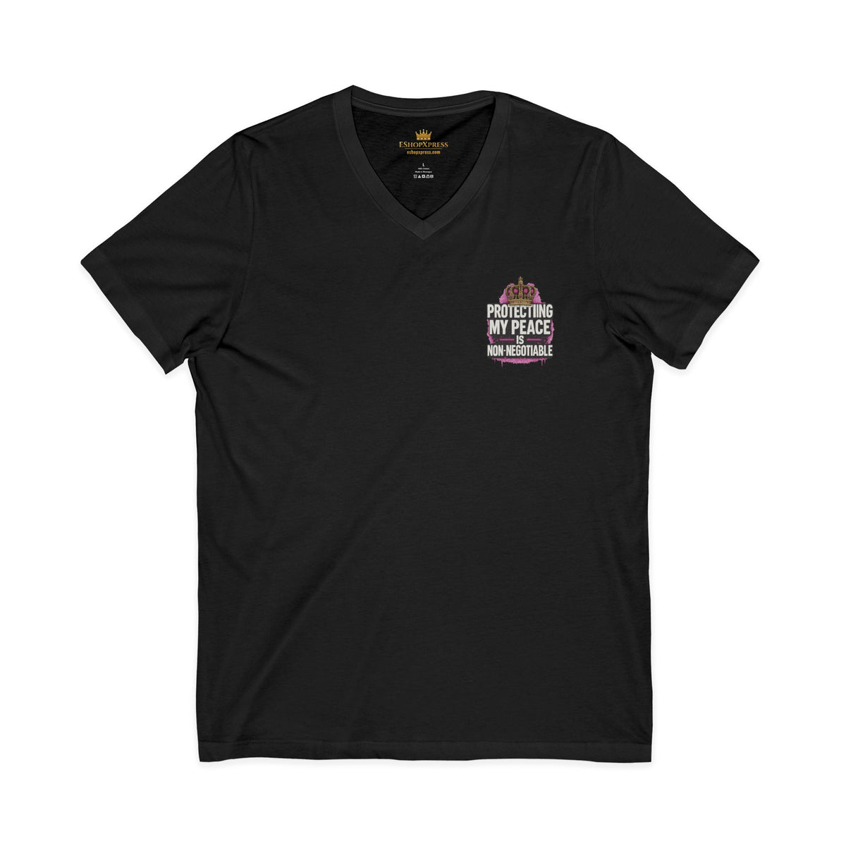 Protecting My Peace is Non-Negotiable – Front & Back Print | V-Neck Tee