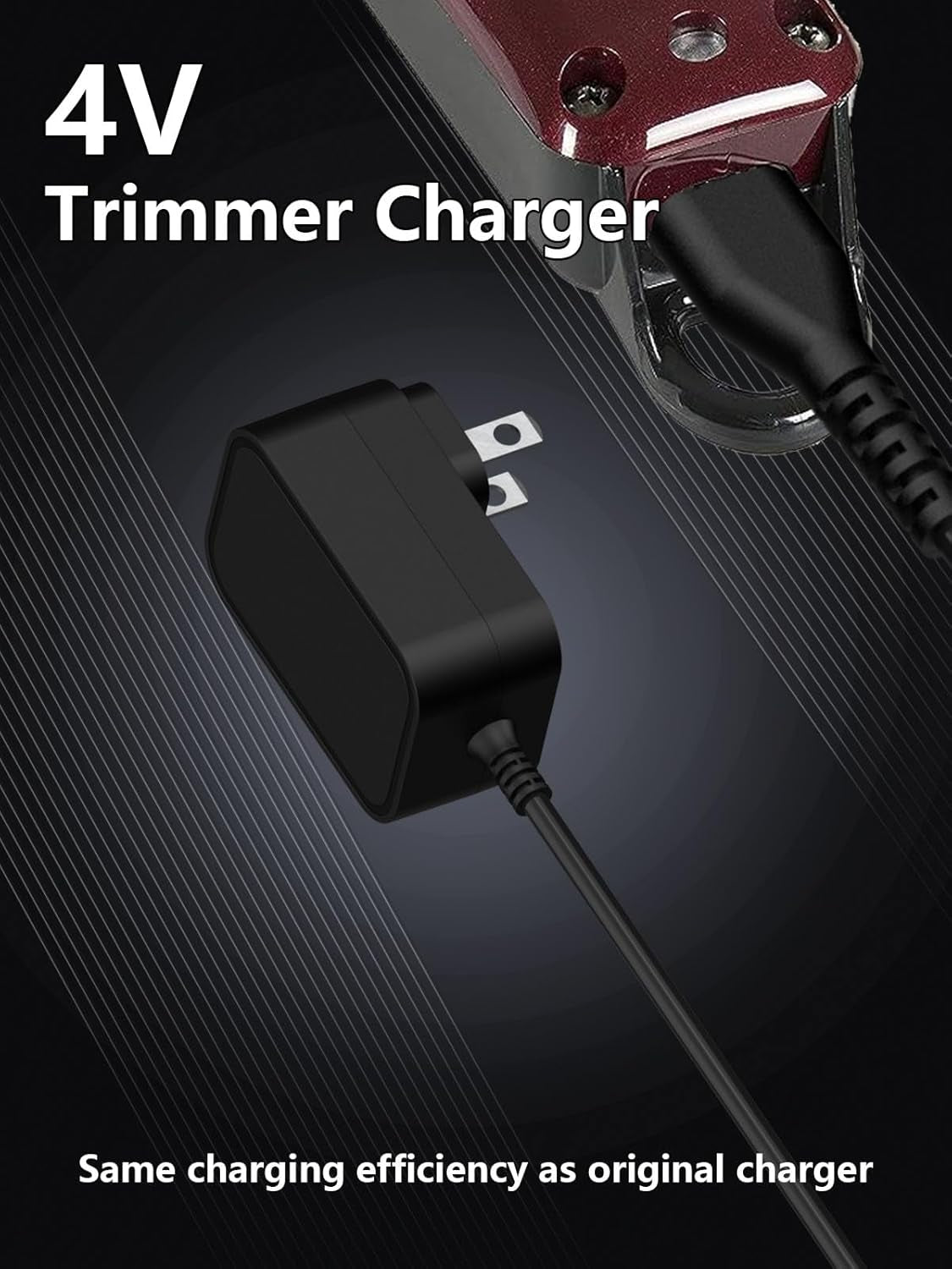 Trimmer Charger for Wahl Magic Clip Cordless, 4V 2A Clipper Shaver Charger Cord Replacement for Wahl 8164 8591 8504 1919 100 Year Hair Clipper Professional 5 Star Cordless Magic Clip Hair Clipper