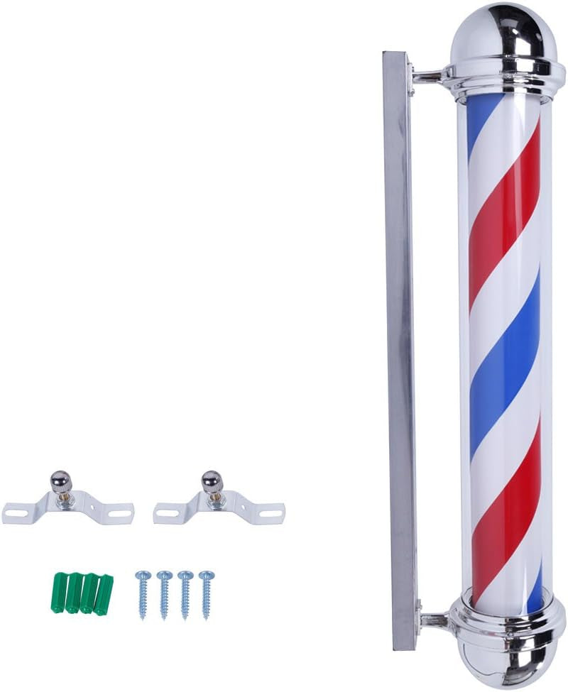 36'' LED Barber Pole Light Classic Style,Hair Salon Barber Shop Open Sign,Rotating Red White Blue LED Strips,Ip44 Waterproof save Energy