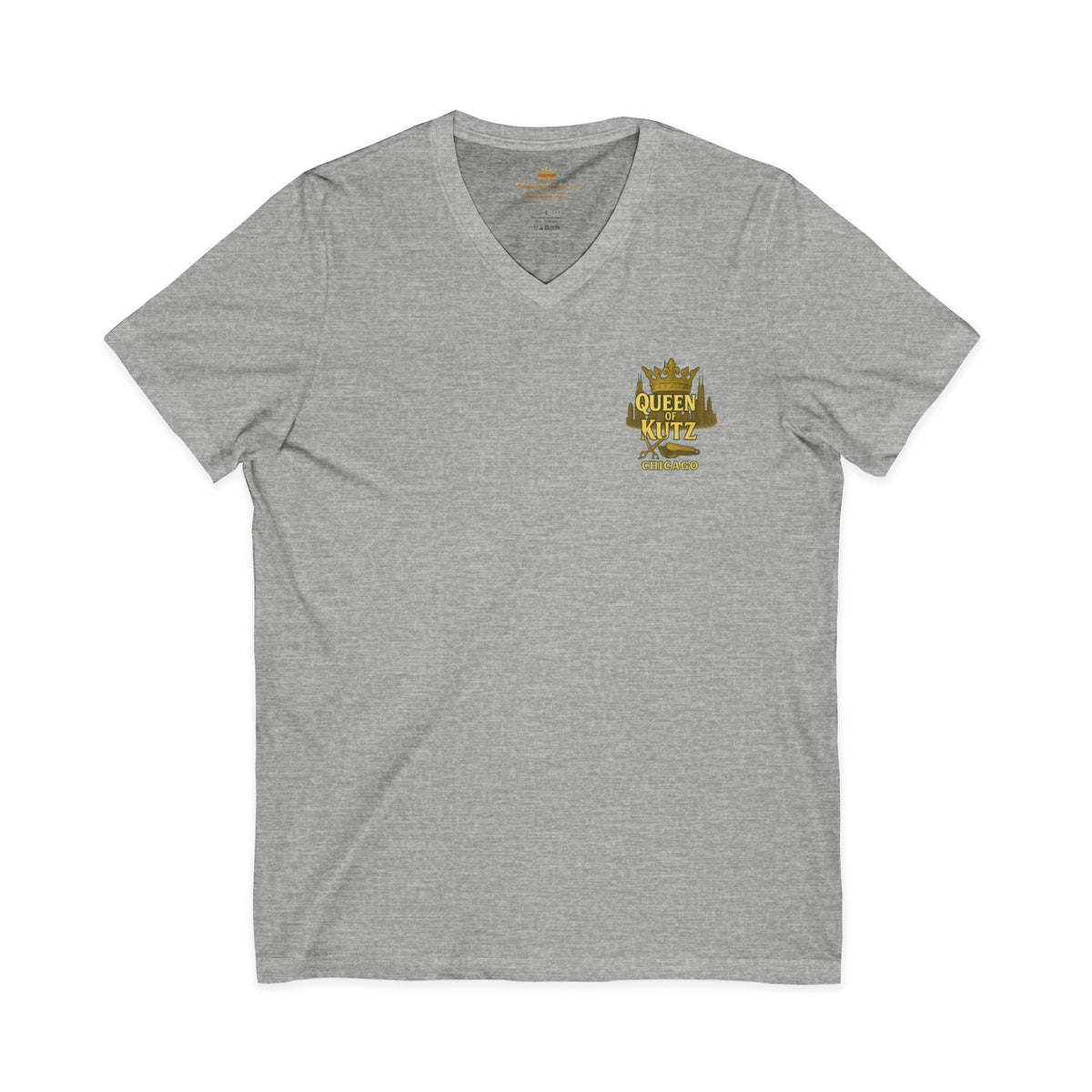 Queen of Kutz Chicago Women's V-Neck Tee – Front & Back Print