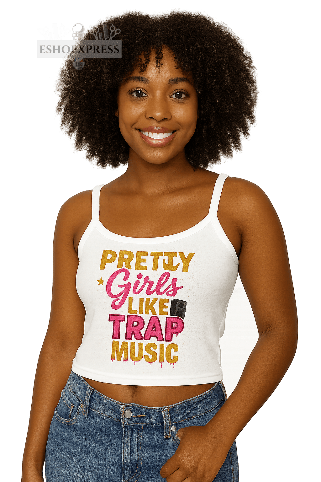 Trendy Women's Spaghetti Strap Tank Top - "Pretty Girls Like Trap Music" - Casual Summer Vibe, Perfect for Parties, Festivals or Every [...]