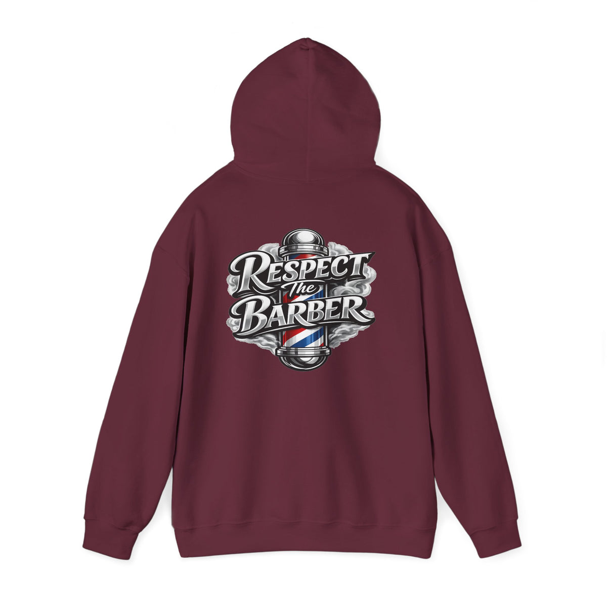 Men's Respect The Barber Hoodie – Front & Back Print | Vintage Barber Pole Graphic Hoodie