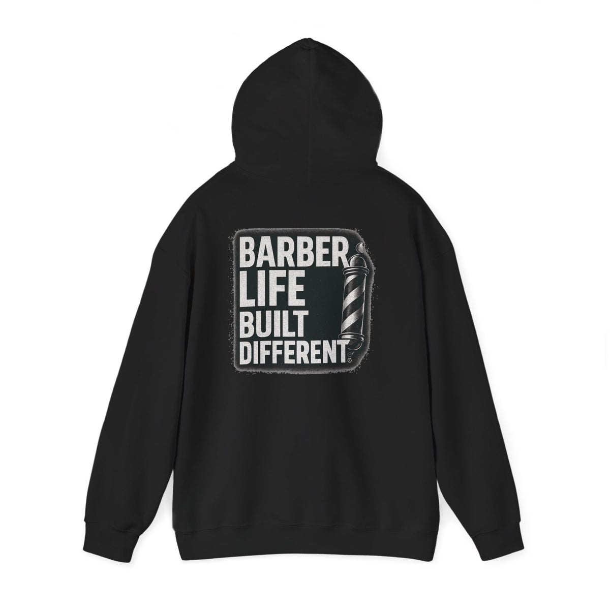 Barber Life Built Different Hoodie – Front & Back Print