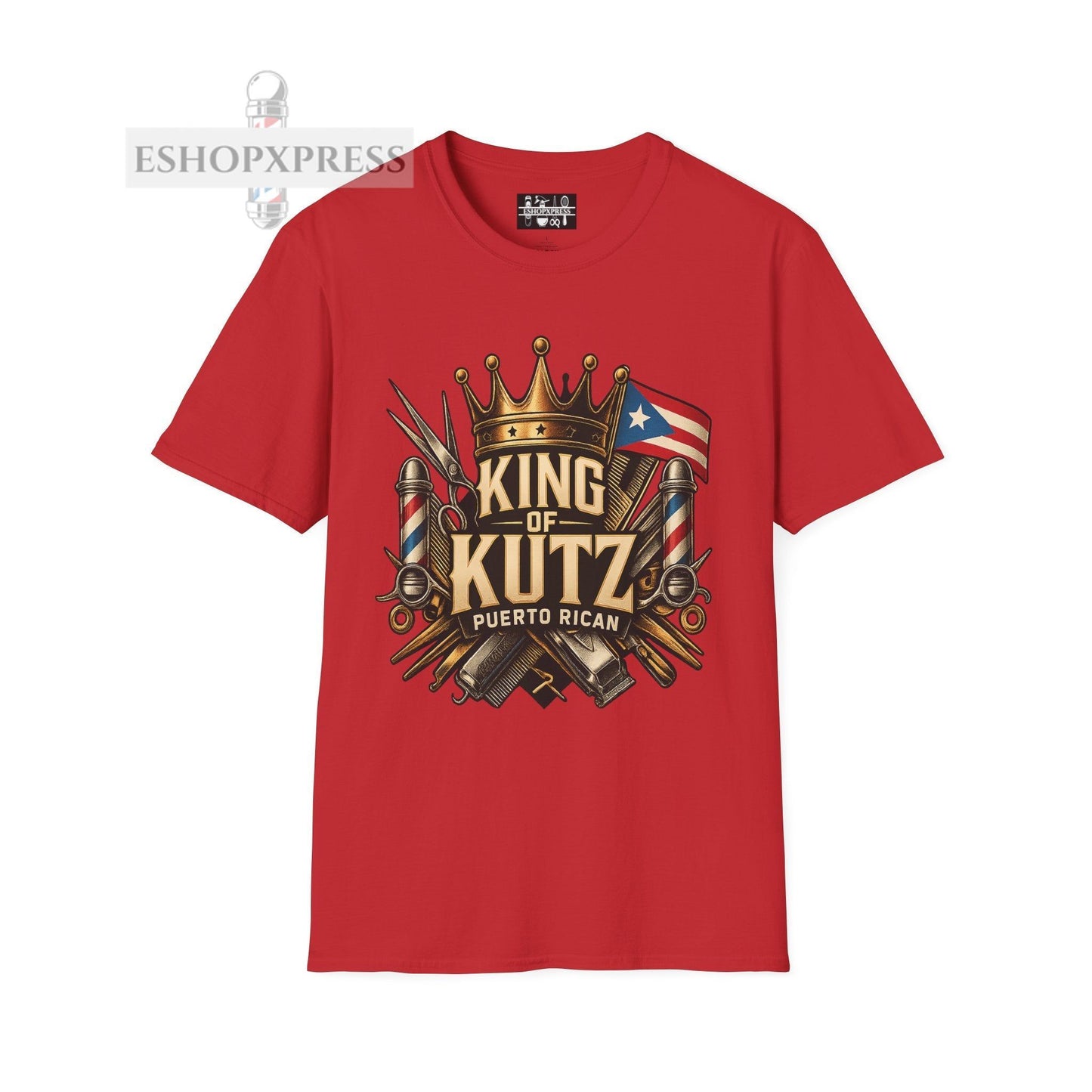 King of Kutz Puerto Rican Barber T-Shirt – Boricua Pride Barber Life Tee for Men | Fade Master Streetwear by EShopXpress