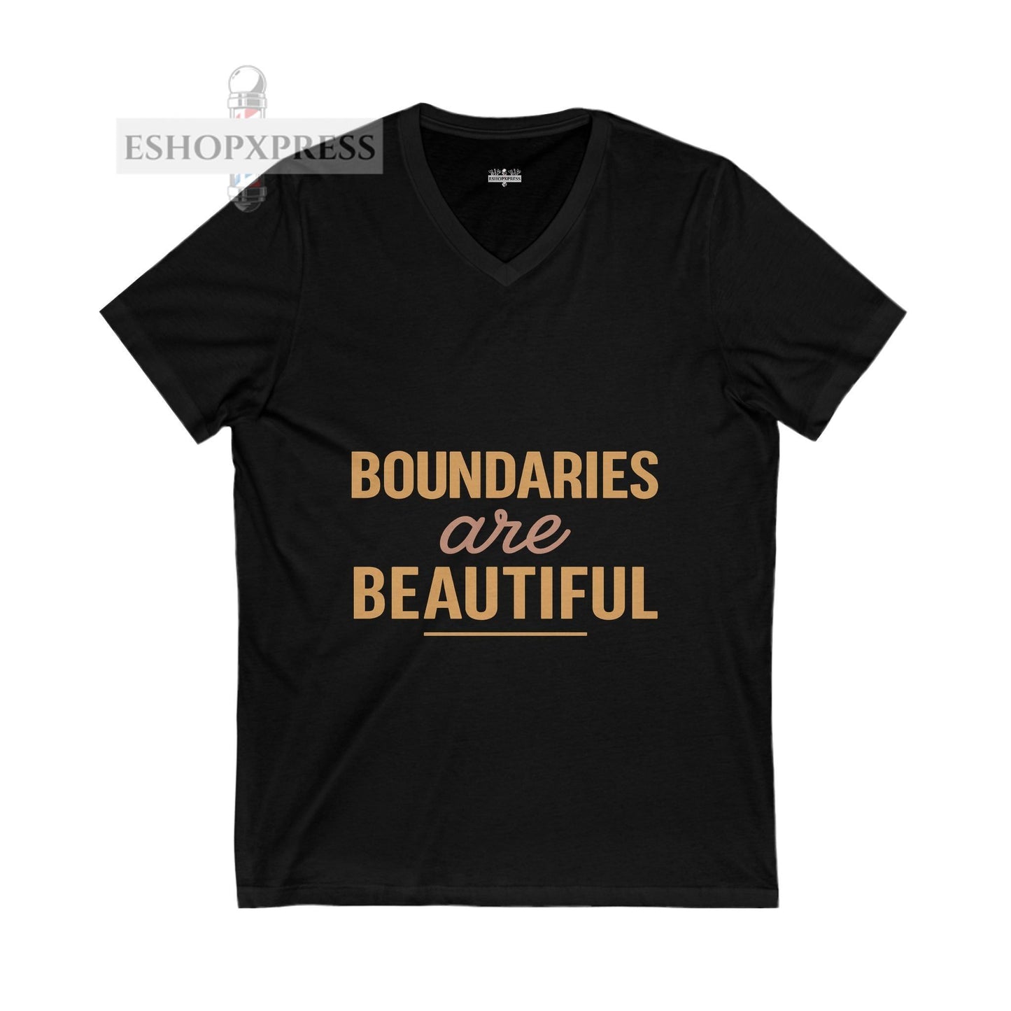 Boundaries and Beauty in Bold Text Vneck Tee
