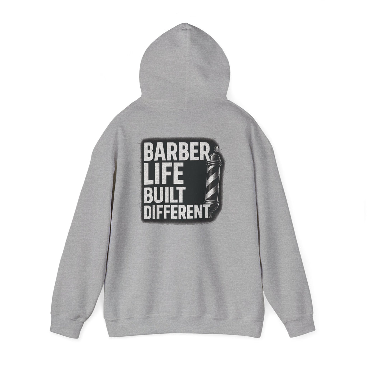 Barber Life Built Different Hoodie – Front & Back Print