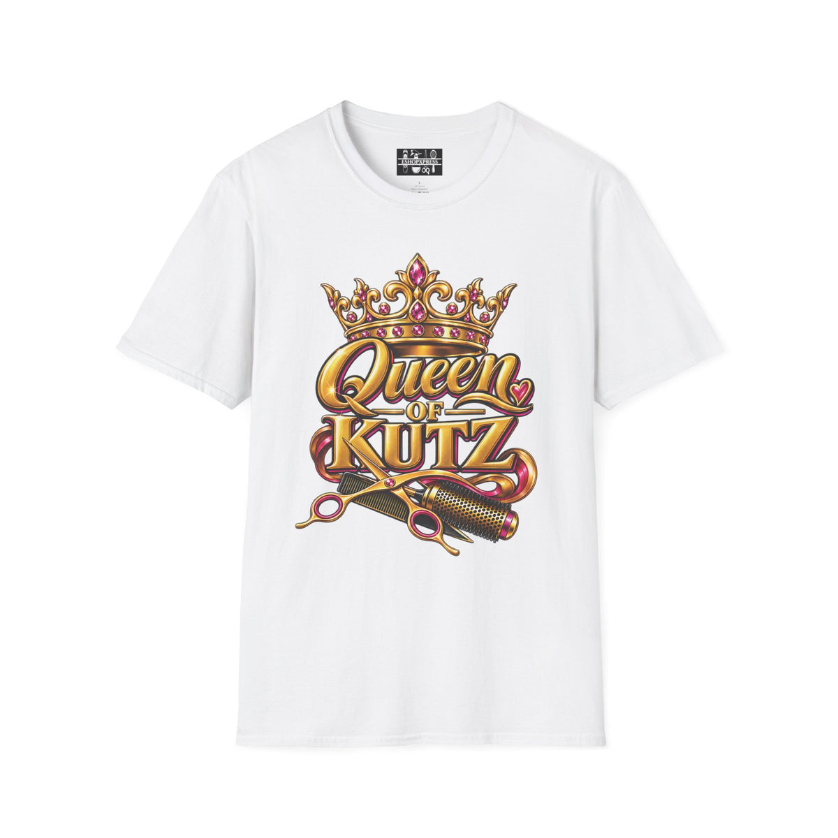 Women's Queen of Kutz Tee – Gold Crown & Shears