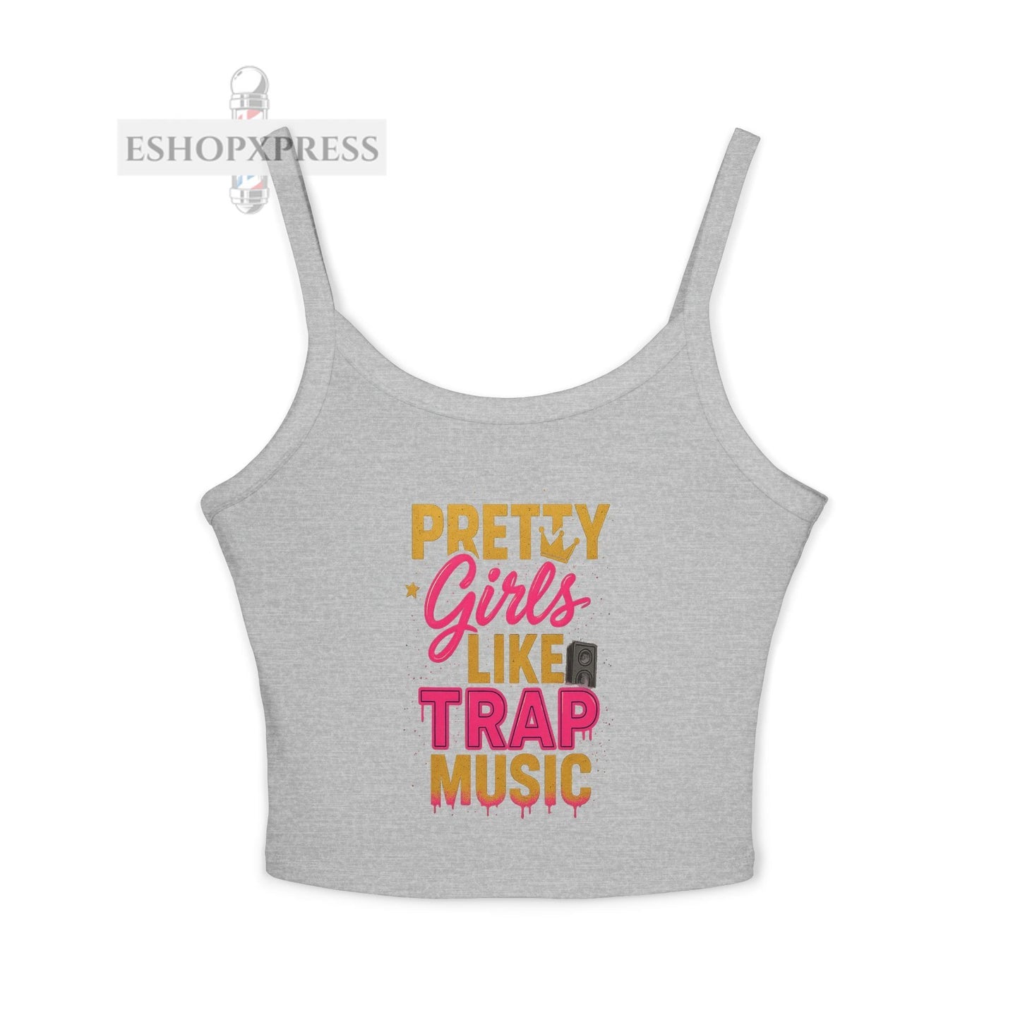 Trendy Women's Spaghetti Strap Tank Top - "Pretty Girls Like Trap Music" - Casual Summer Vibe, Perfect for Parties, Festivals or Every [...]