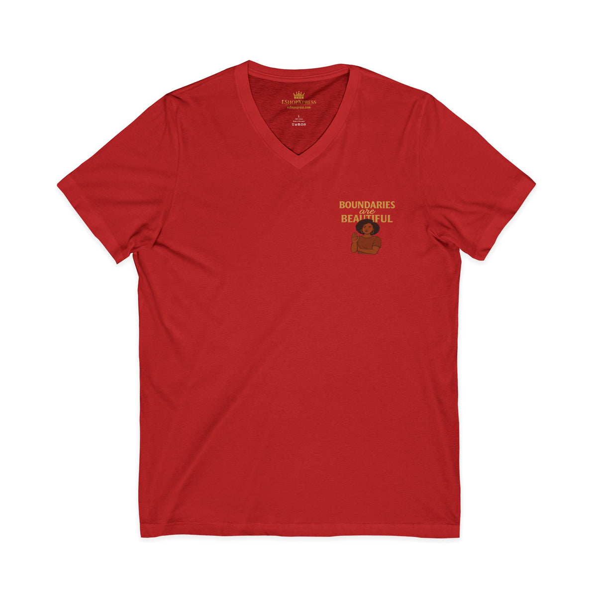Boundaries Are Beautiful V-neck Tee – Front & Back Print