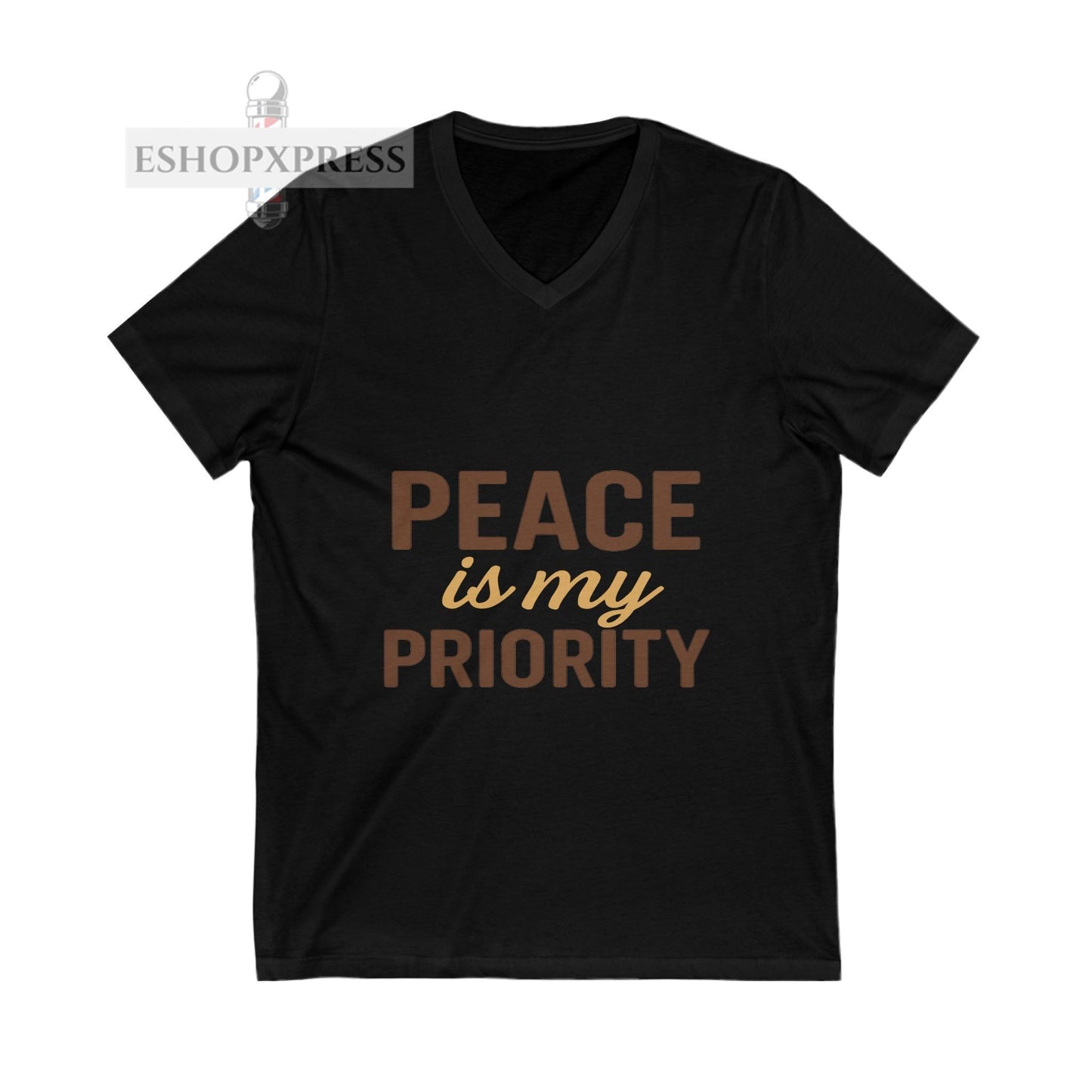 Peace and Priority in Warm Tones Vneck Tee