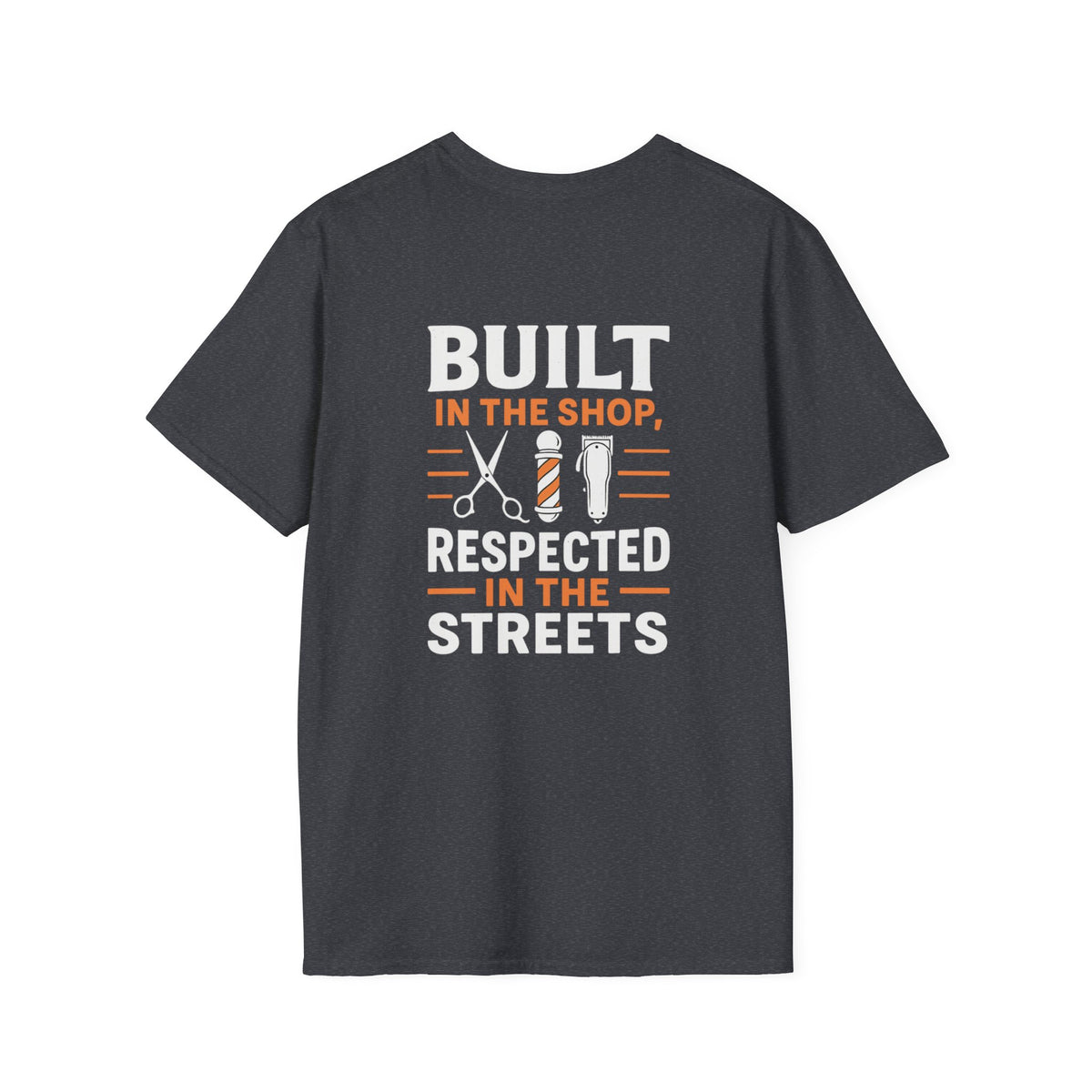 Men's Built in the Shop Barber T-Shirt – Front & Back Print