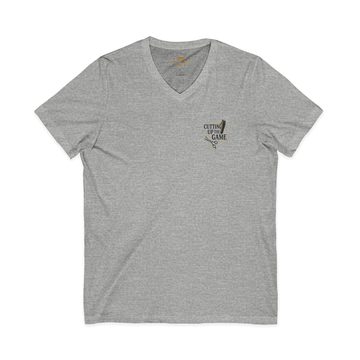 Cutting Up the Game – Front & Back Print | Queen of Kutz V-Neck Tee