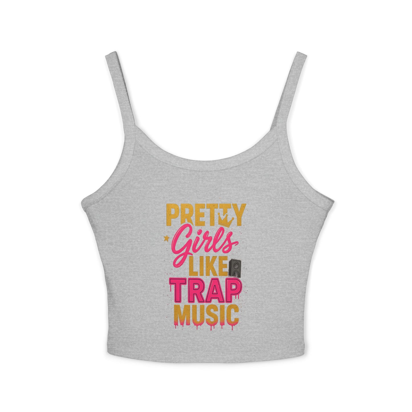 Trendy Women's Spaghetti Strap Tank Top - "Pretty Girls Like Trap Music" - Casual Summer Vibe, Perfect for Parties, Festivals or Every [...]