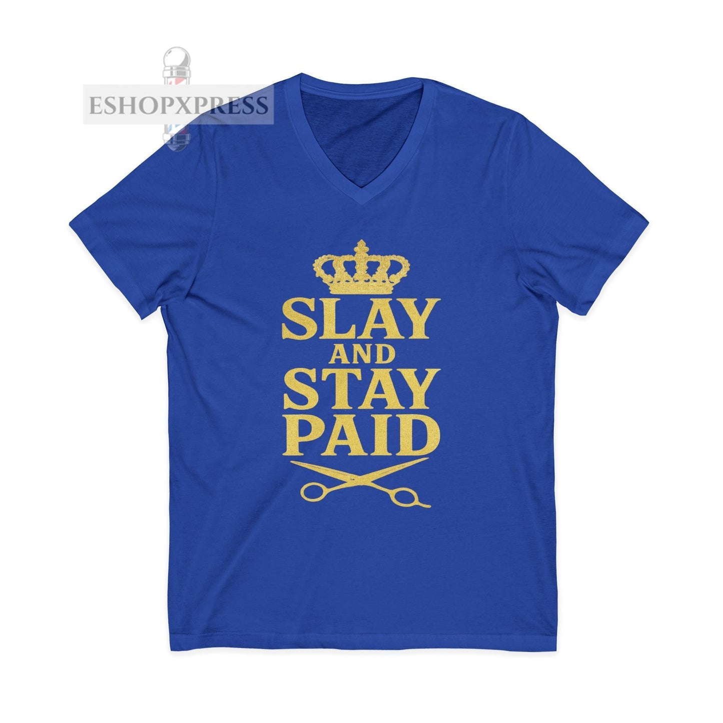 Slay and Stay Paid Design Women's V-Neck Tee