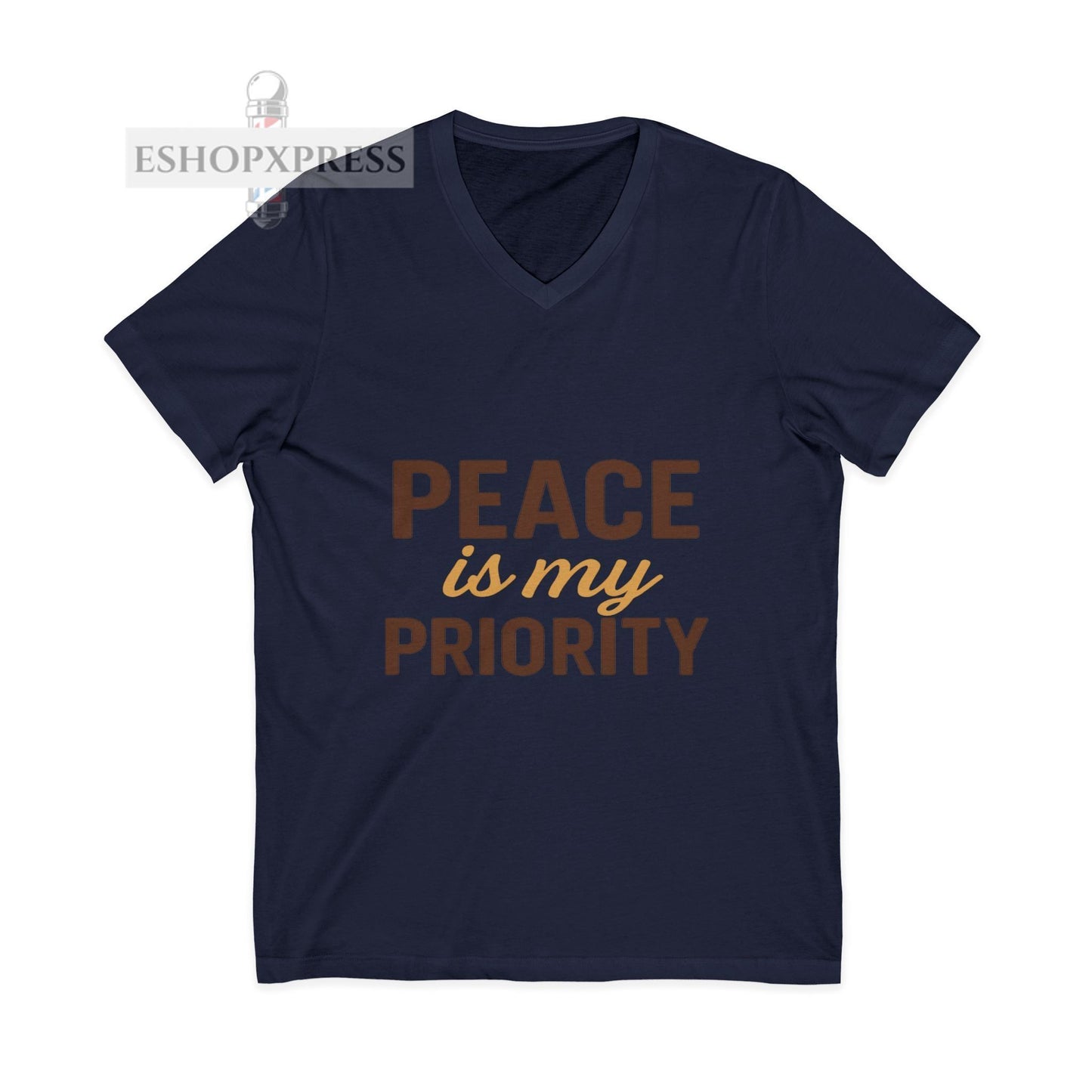Peace and Priority in Warm Tones Vneck Tee