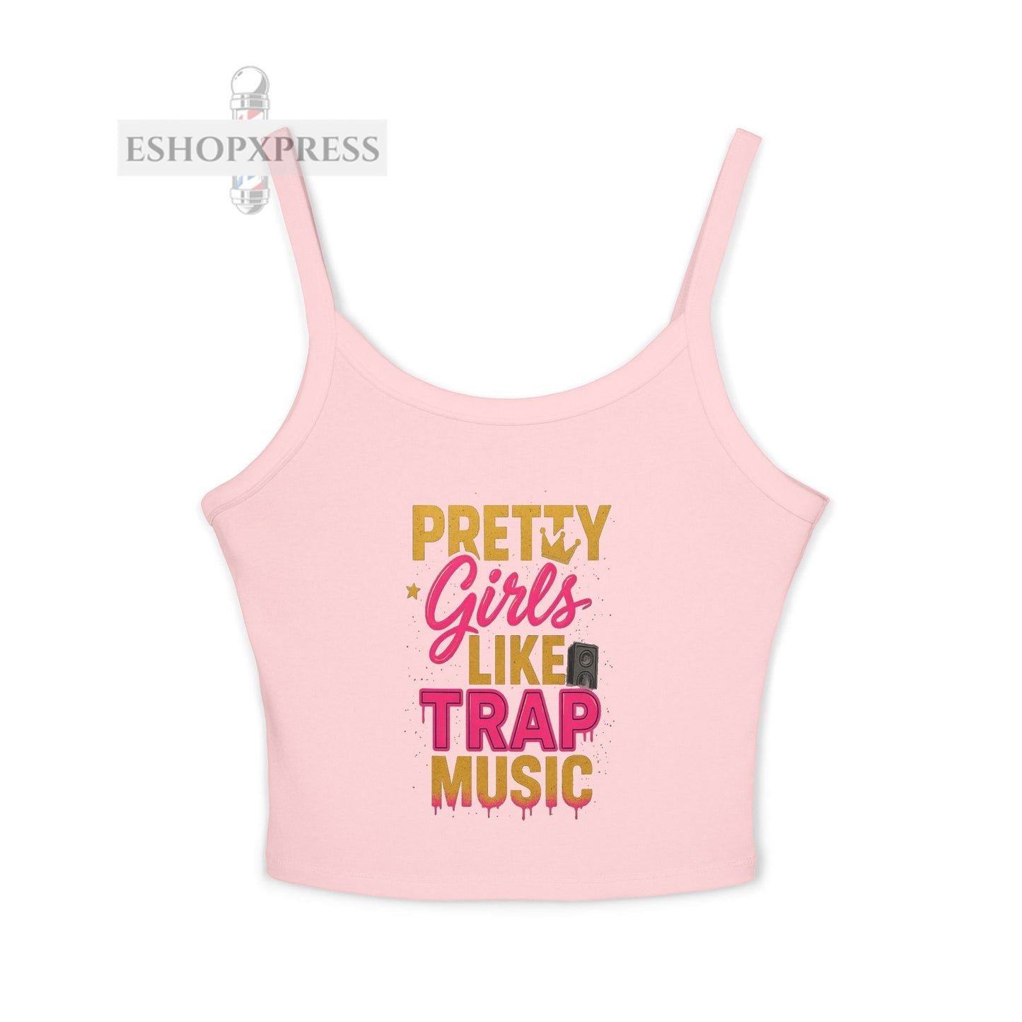 Trendy Women's Spaghetti Strap Tank Top - "Pretty Girls Like Trap Music" - Casual Summer Vibe, Perfect for Parties, Festivals or Every [...]