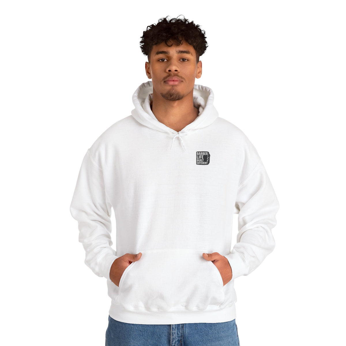 Barber Life Built Different Hoodie – Front & Back Print