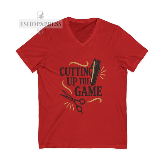Cutting Up the Game – Queen of Kutz V-Neck Tee