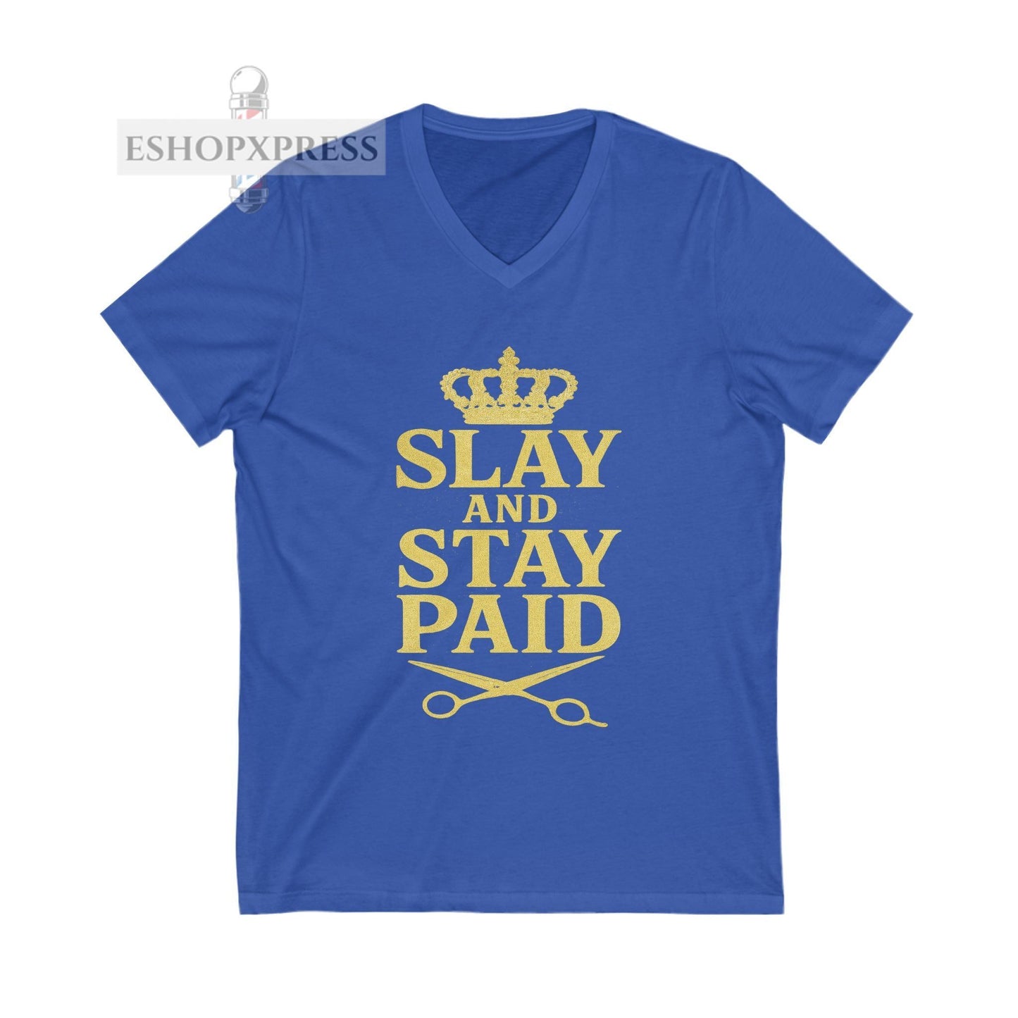 Slay and Stay Paid Design Women's V-Neck Tee