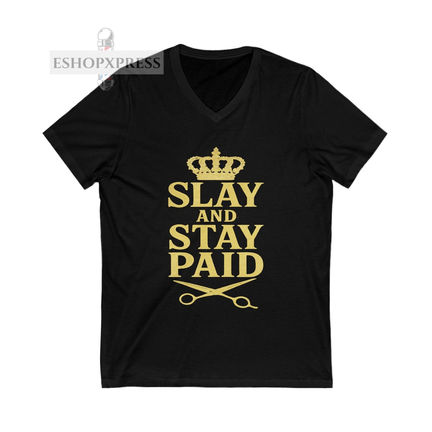 Slay and Stay Paid Design Women's V-Neck Tee
