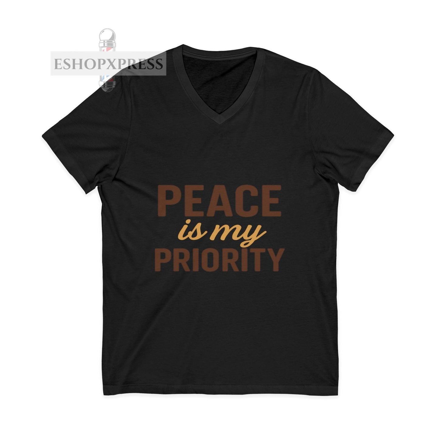 Peace and Priority in Warm Tones Vneck Tee