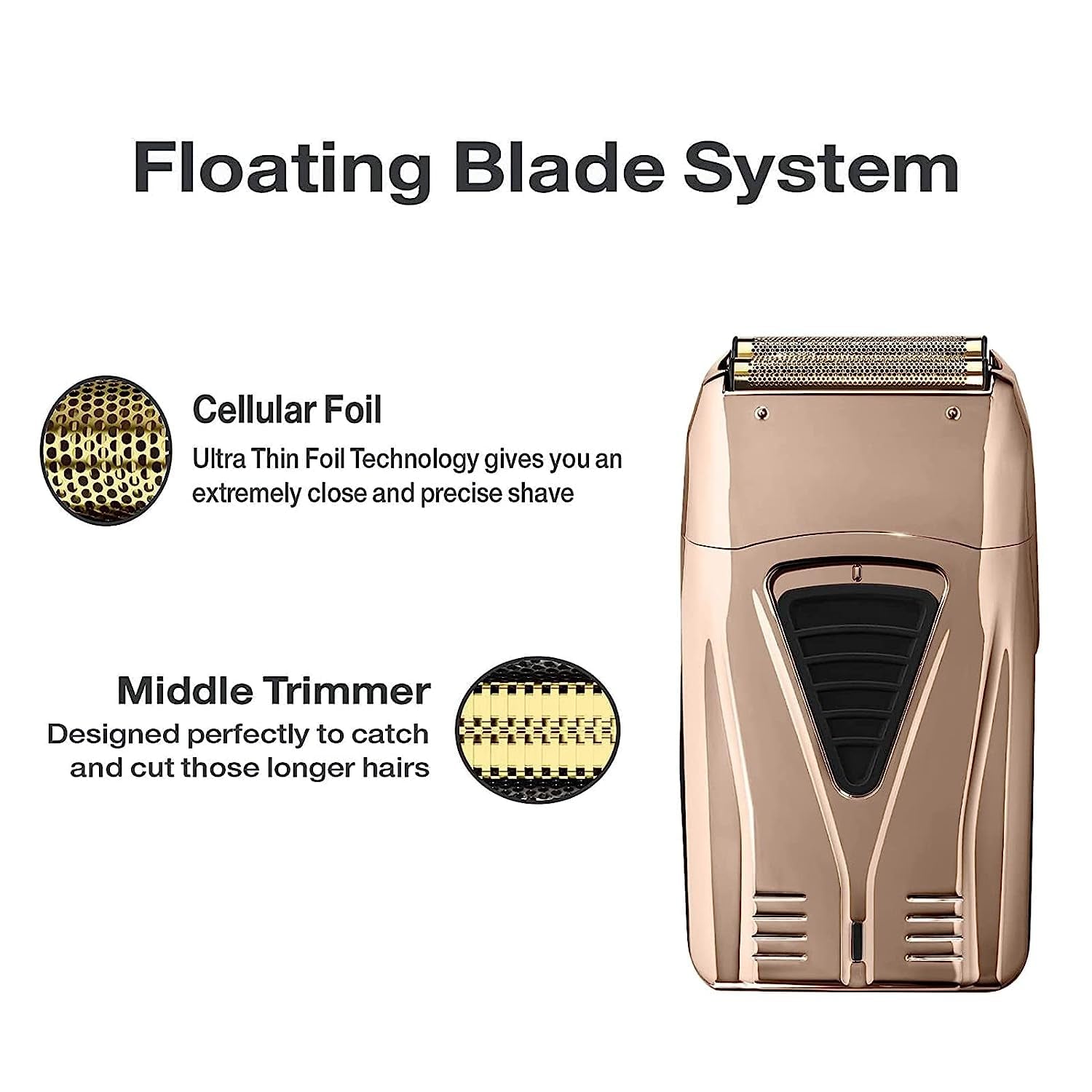 Shaver Replacement Foil and Cutters Compatible with Andis 17220/17230 Shaver Profoil Lithium Replacement, 4 Counts (Rose Gold)