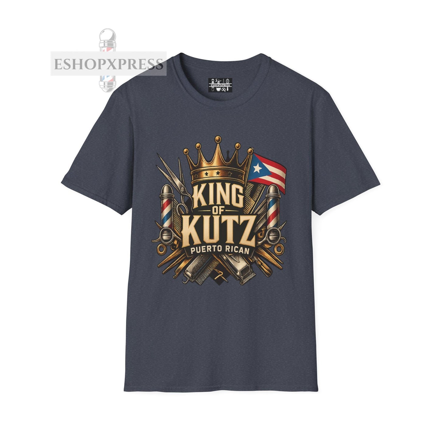 King of Kutz Puerto Rican Barber T-Shirt – Boricua Pride Barber Life Tee for Men | Fade Master Streetwear by EShopXpress