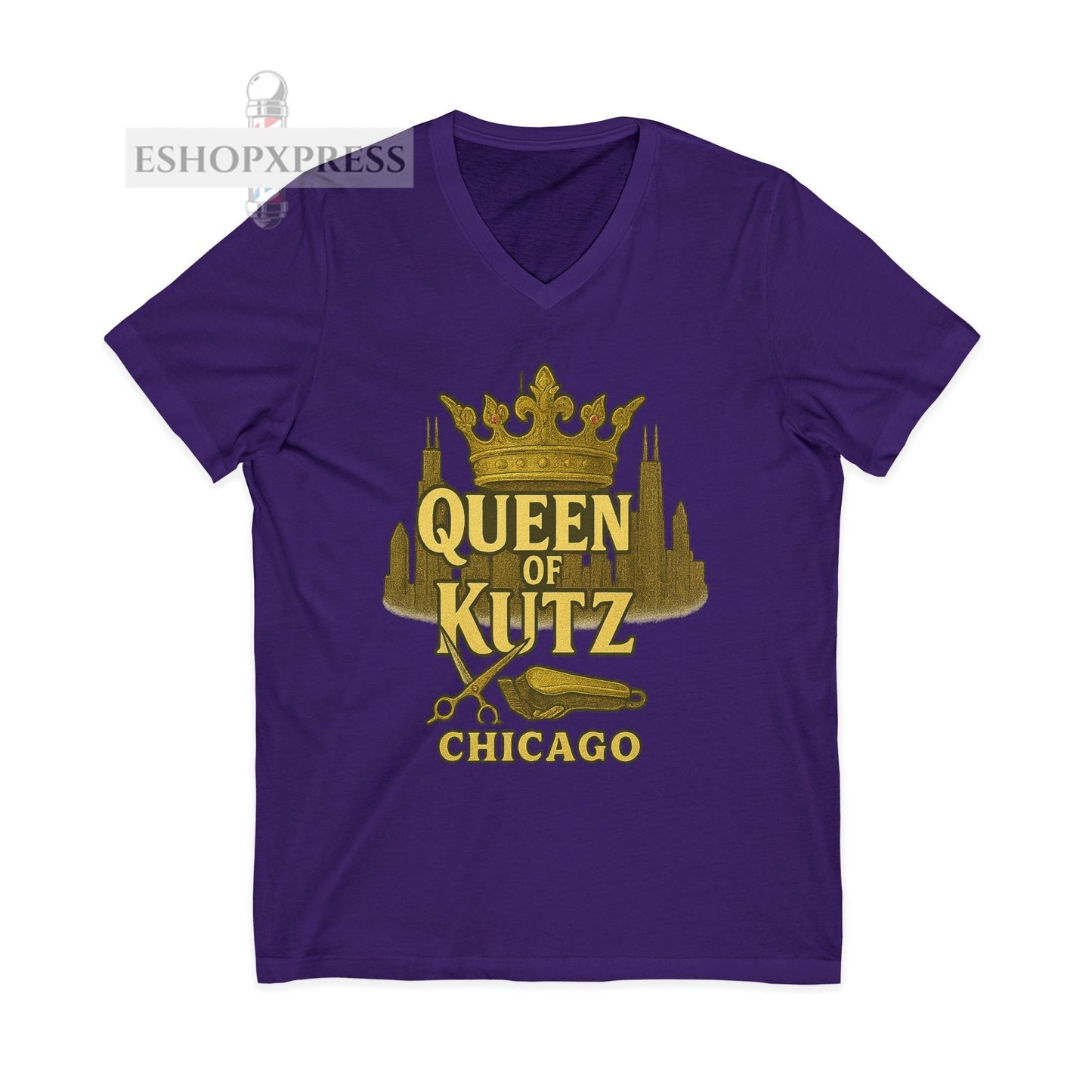 Queen of Kutz Chicago Women's V-Neck Tee