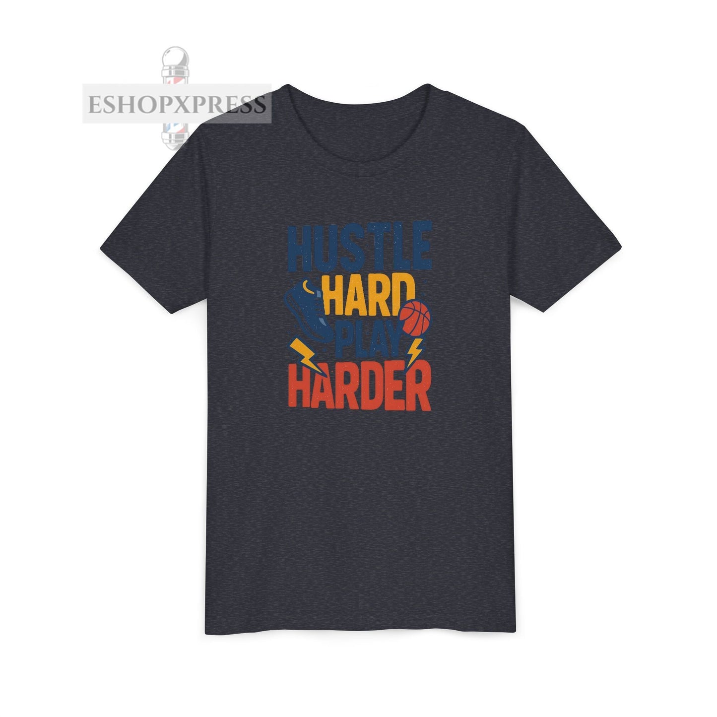Hustle Hard Play Harder - Youth Short Sleeve Tee