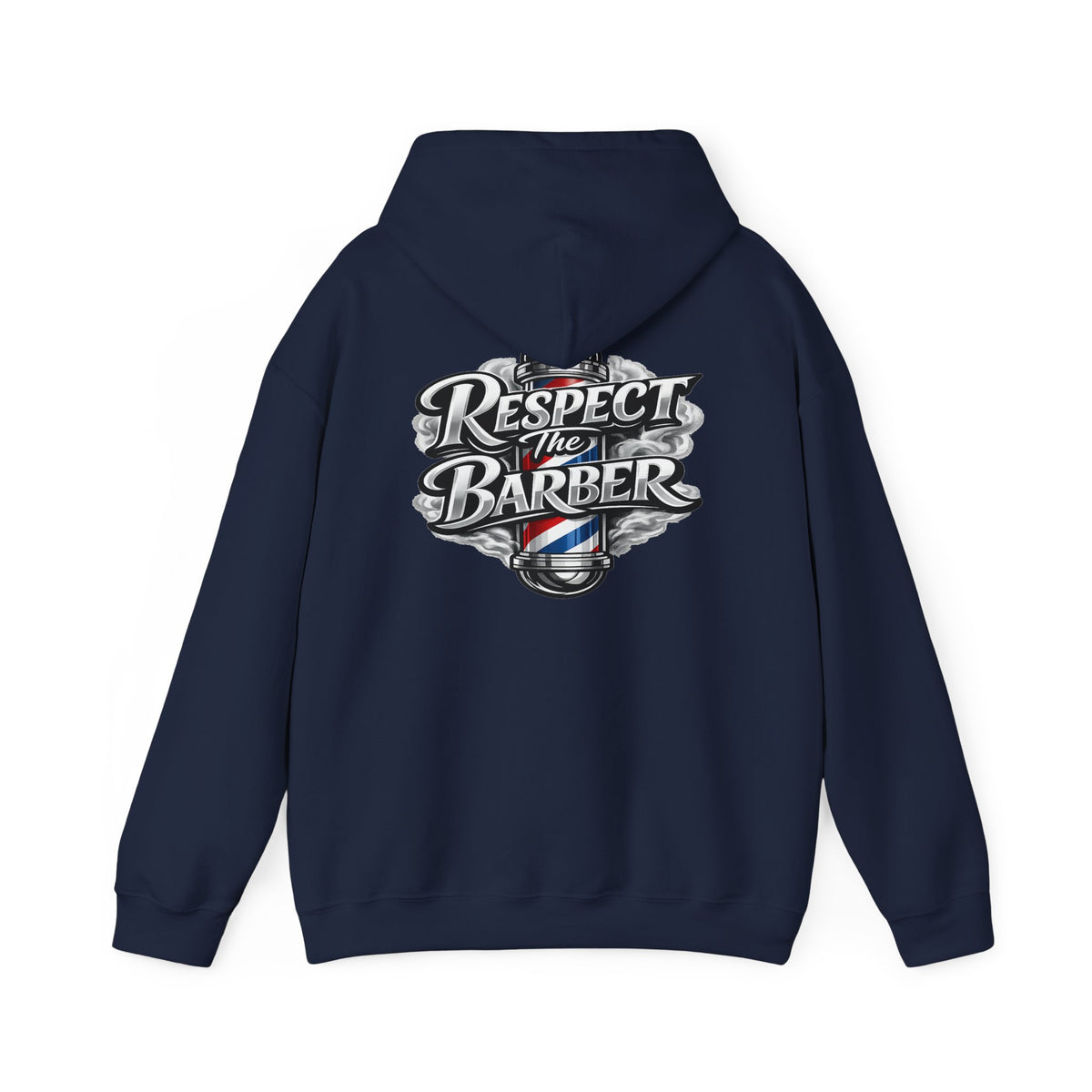 Men's Respect The Barber Hoodie – Front & Back Print | Vintage Barber Pole Graphic Hoodie