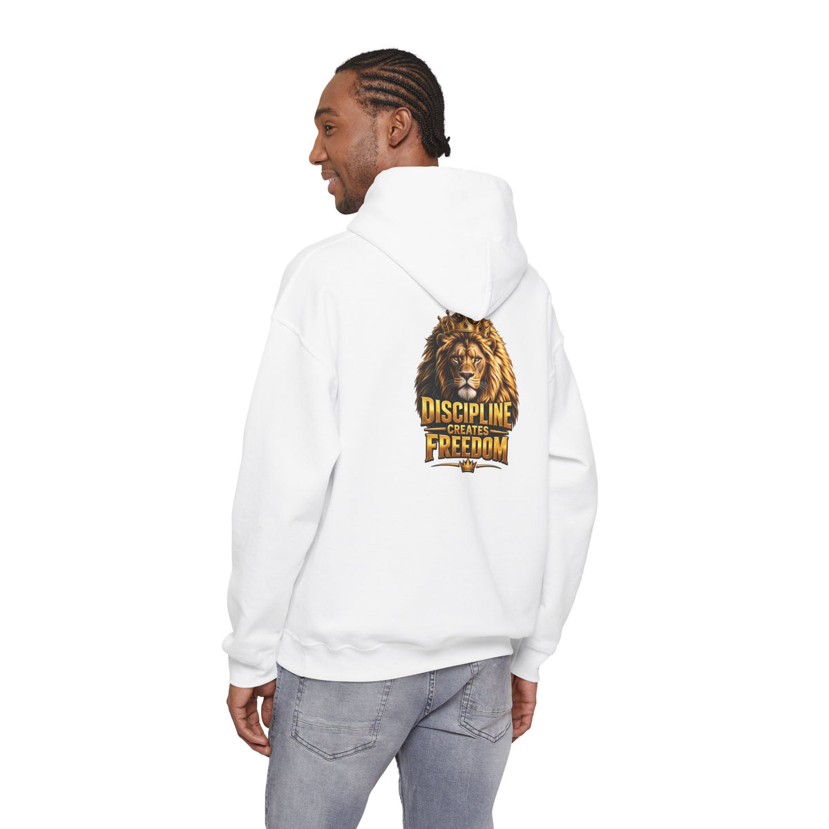 Discipline Creates Freedom Lion Barber Hoodie – Front & Back Print | King of Kutz Collection